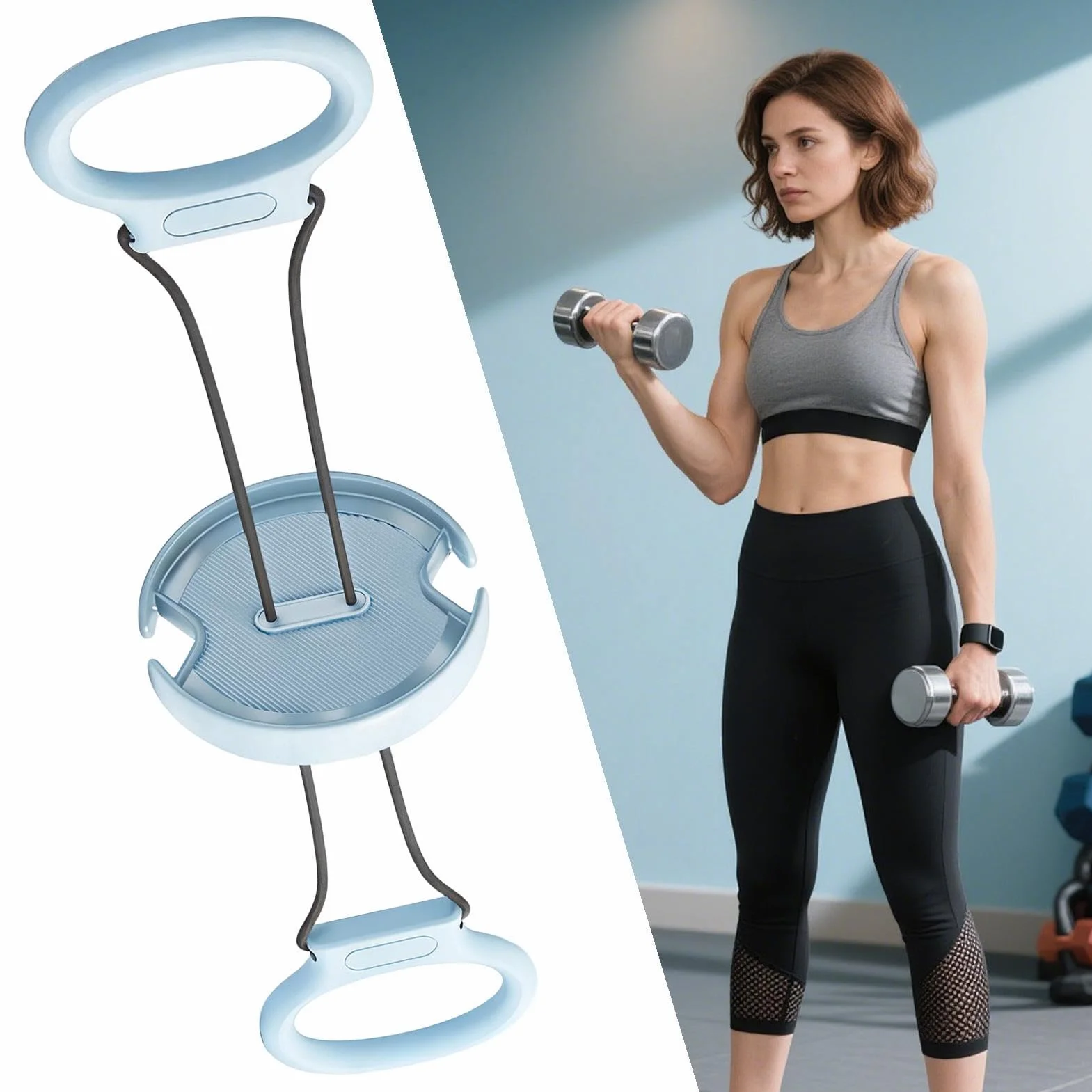 Chest Expander Men, składany, 18 cali, stalowy trener oporowy, antypoślizgowy uchwyt