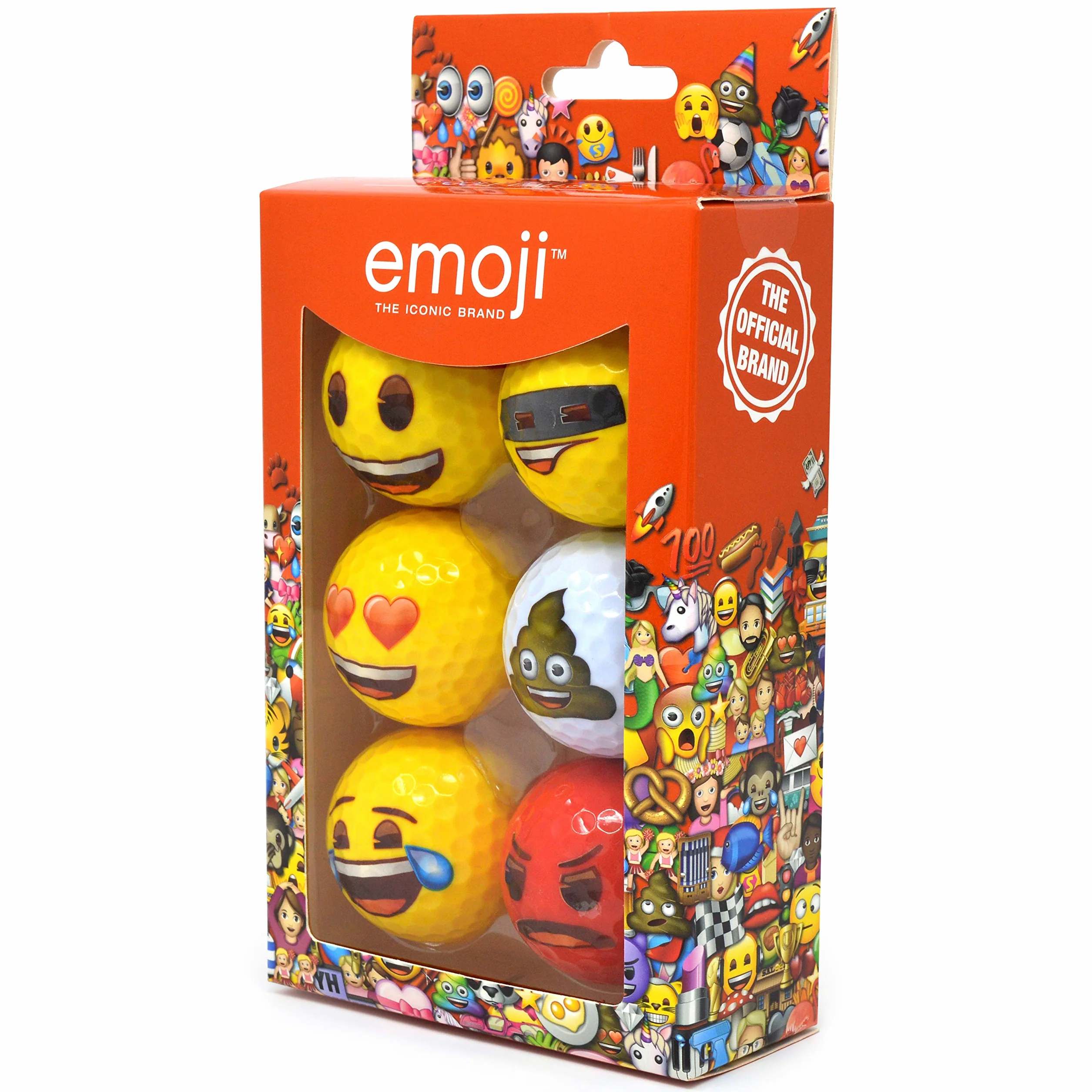 Emoji Oficjalna nowość zabawne piłki golfowe - opakowanie 6 szt.