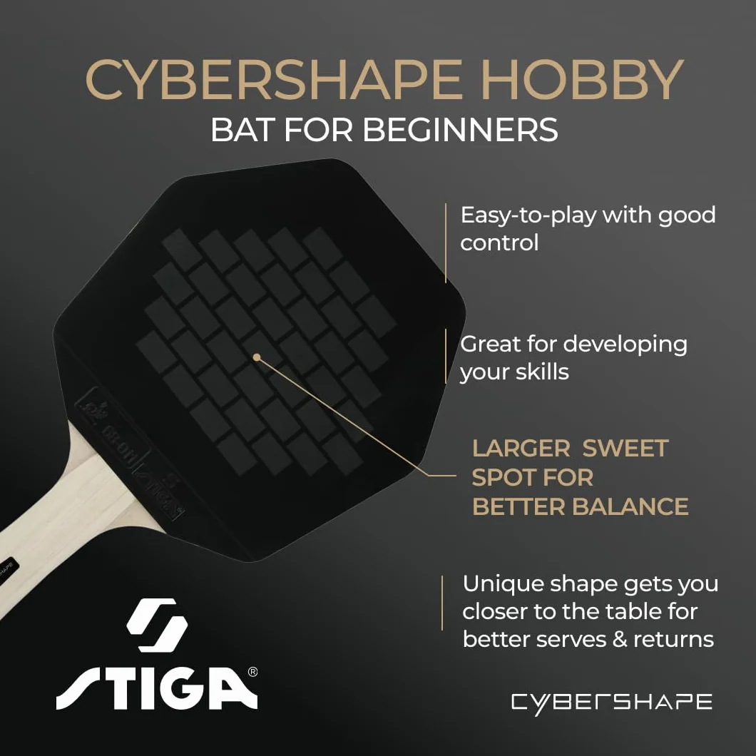 STIGA Rakieta do tenisa stołowego Cybershape Hobby - rakieta do tenisa stołowego o wyjątkowym kształcie cybershape