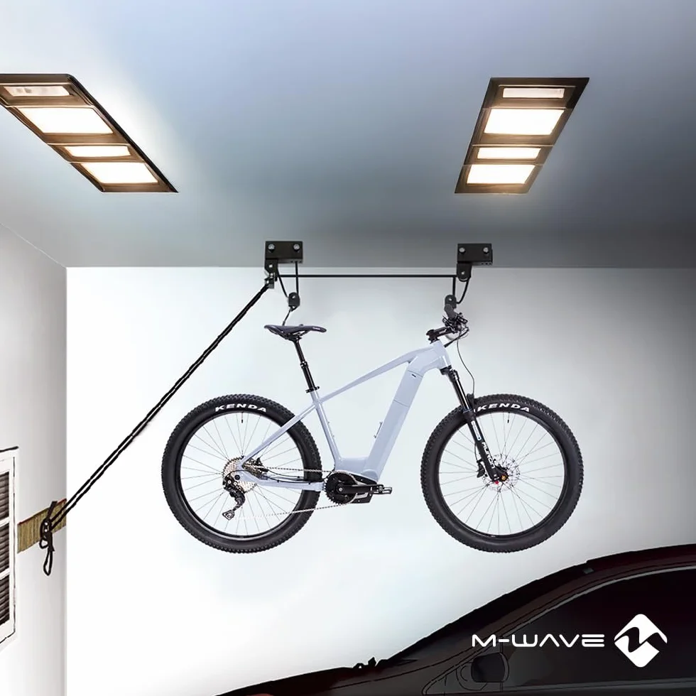 M-Wave Uniseks Bike Lift Strong 430098 Uchwyt Rowerowy, Czarny, do 57 kg