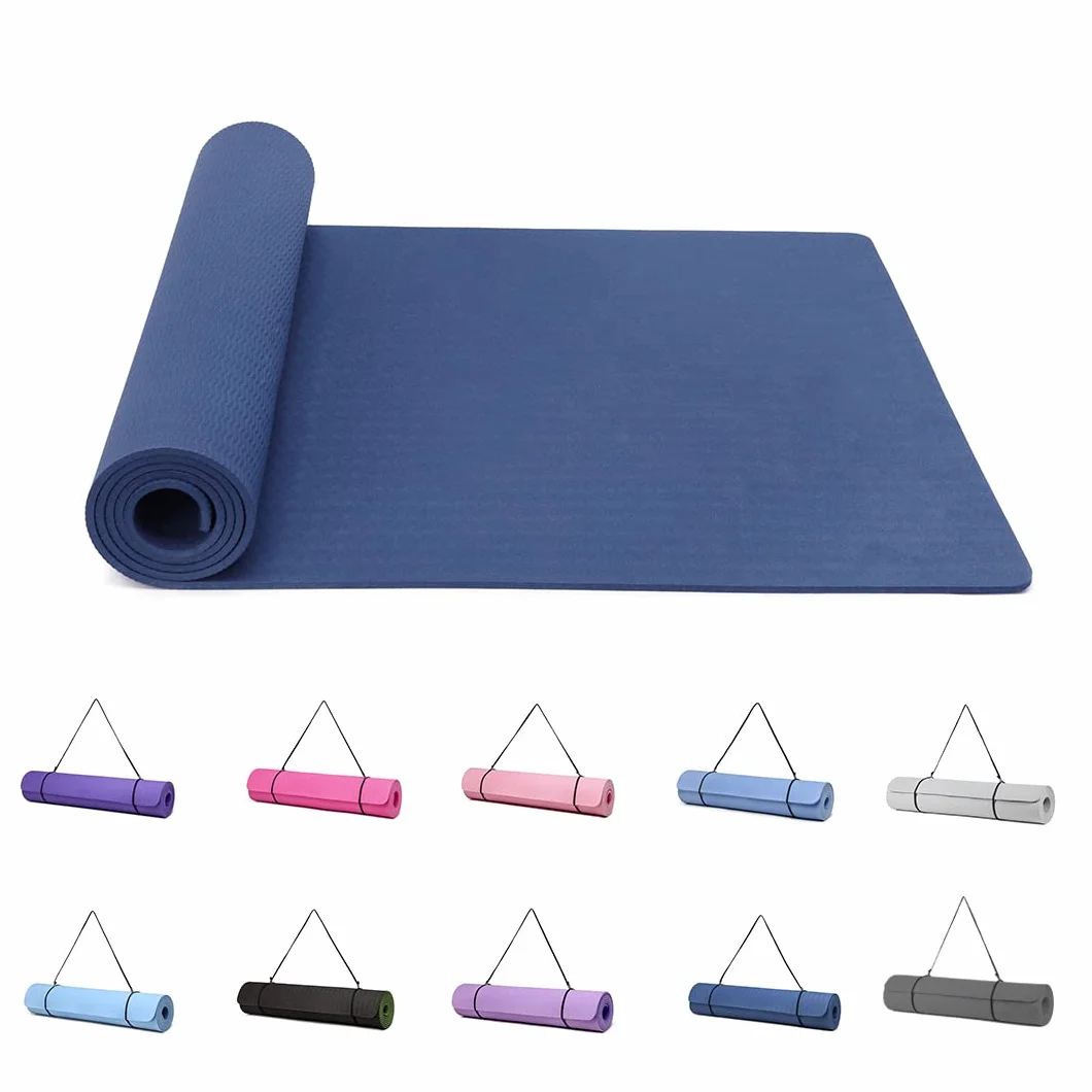 Good Nite Mata do jogi gimnastyka pilates mata do ćwiczeń dla kobiet antypoślizgowa gruba 6 mm z paskiem do noszenia Tpe 183 x 61 x 0,6 cm
