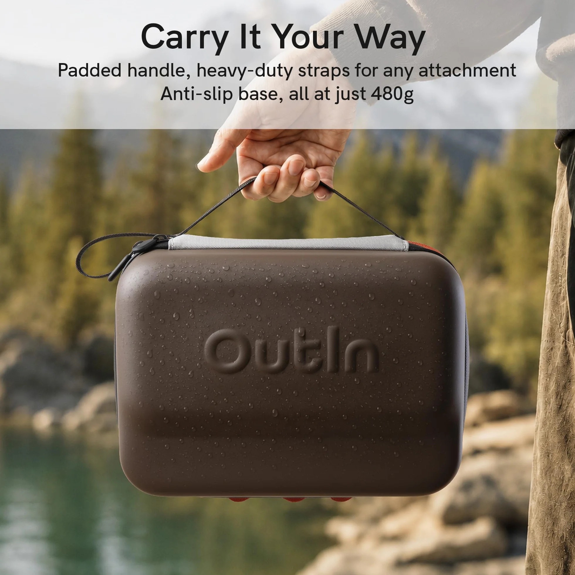 OutIn Etui Ochronne EVA Plus, Kompatybilne z 2 Urządzeniami – Twarda Torba Podróżna, Wodoodporna i Brudoodporna, Organizer z Paskami Mocującymi, dla OutIn Nano, Mino i Fino (Sand Beige)