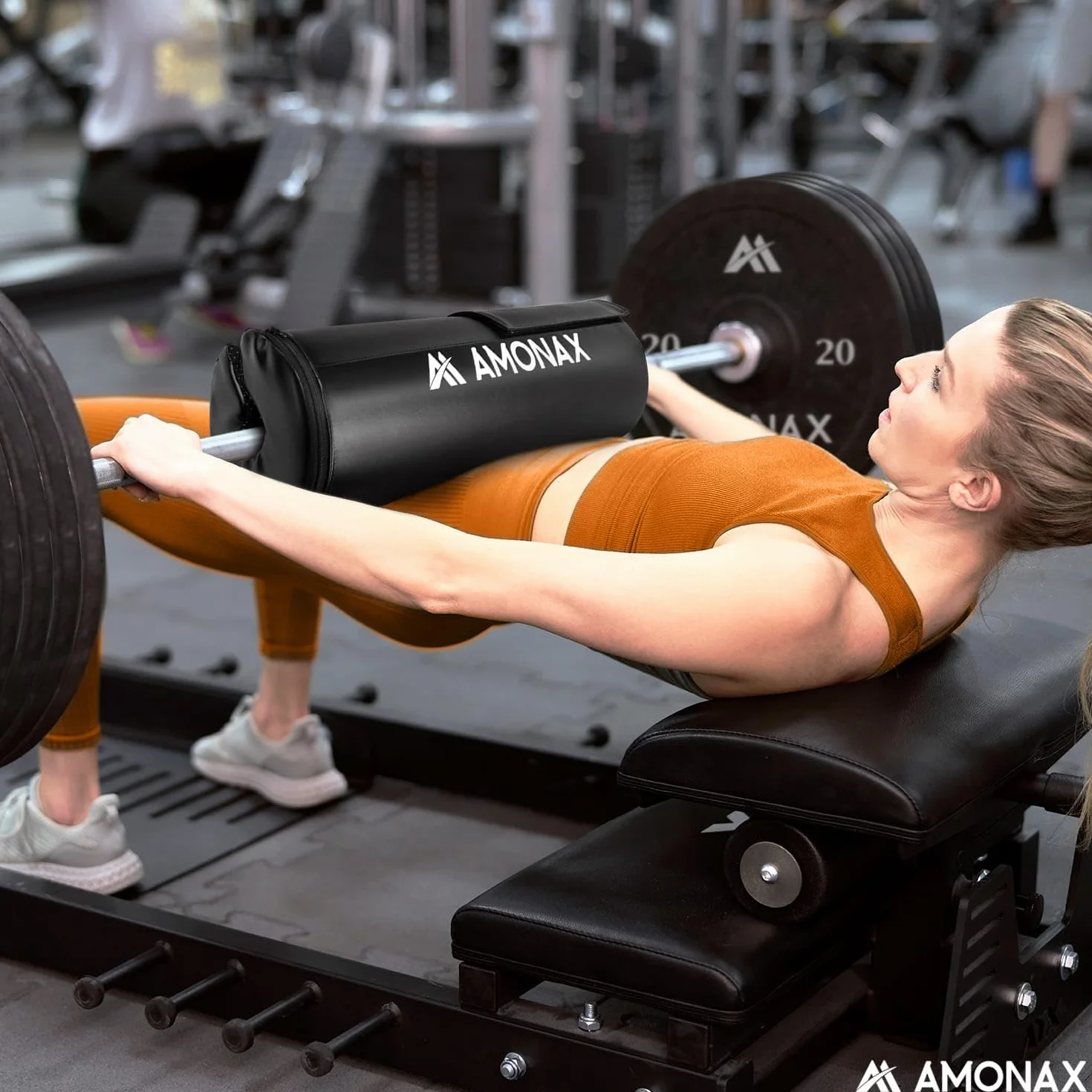 AMONAX Podkładka pod sztangę biodrową z piankową wyściółką, akcesoria fitness