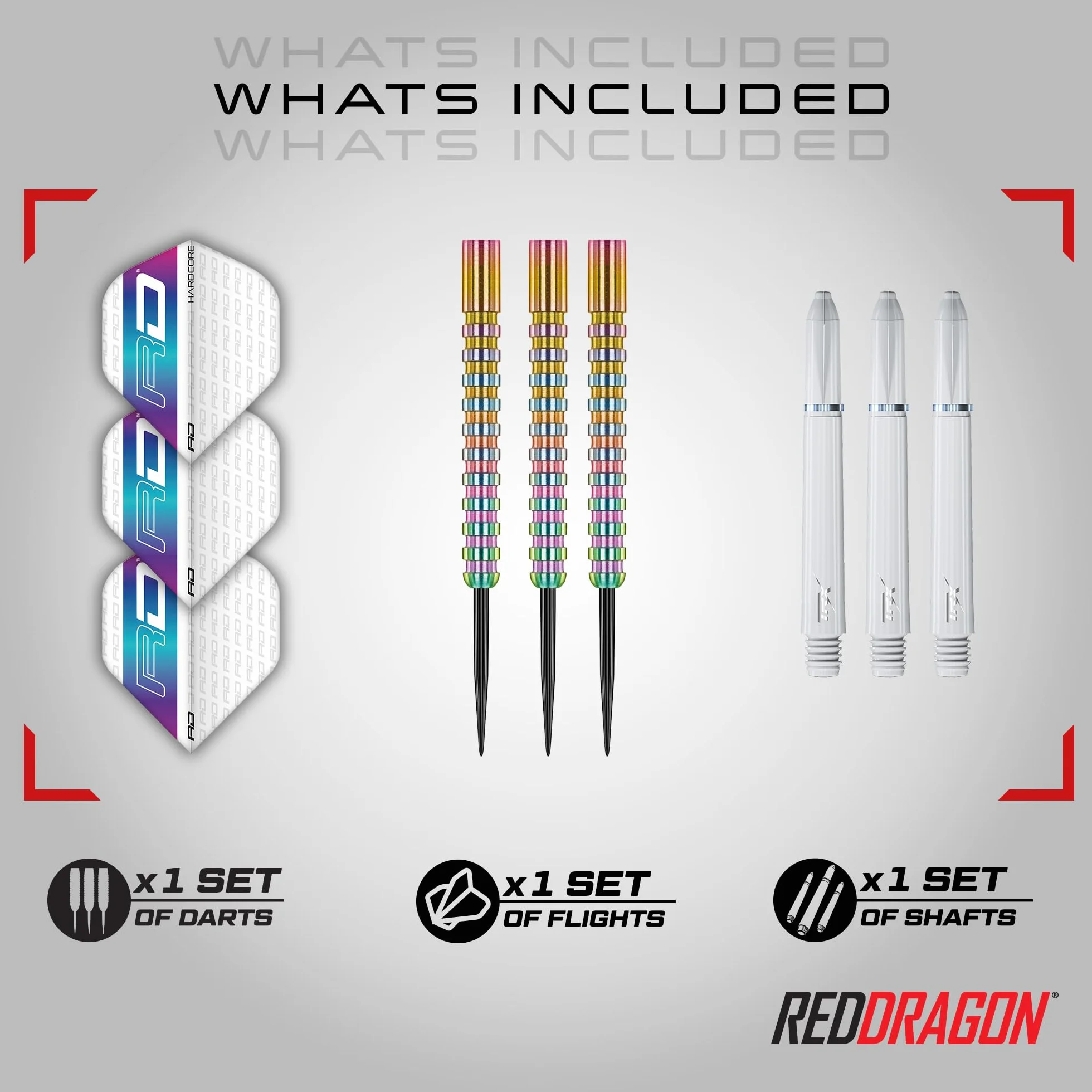 RED DRAGON Javelin Spectron Premium Wolframowe rzutki z lotkami i łodygami
