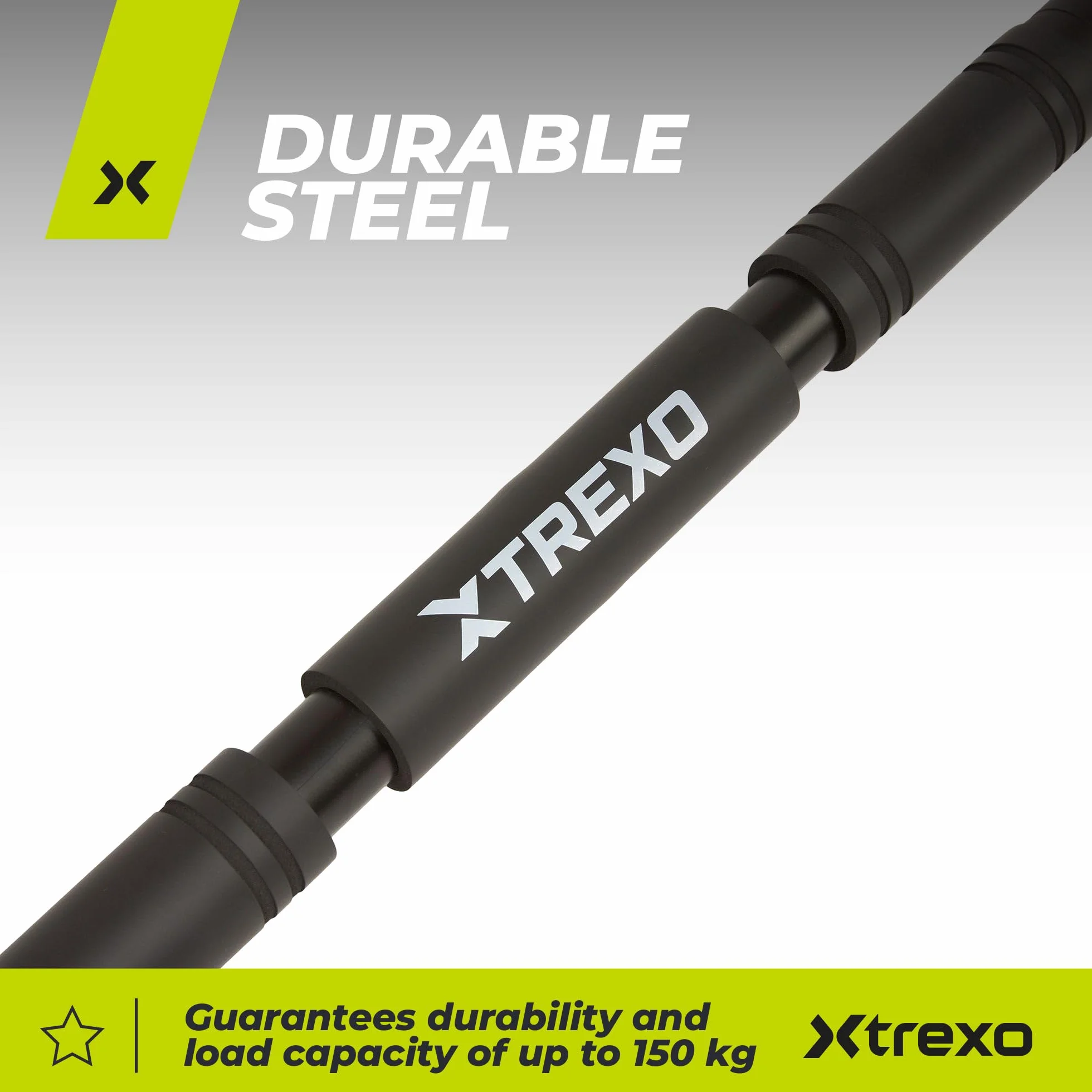 XTREXO Drążek do podciągania regulowany 70-96 cm stalowy szary 150 kg