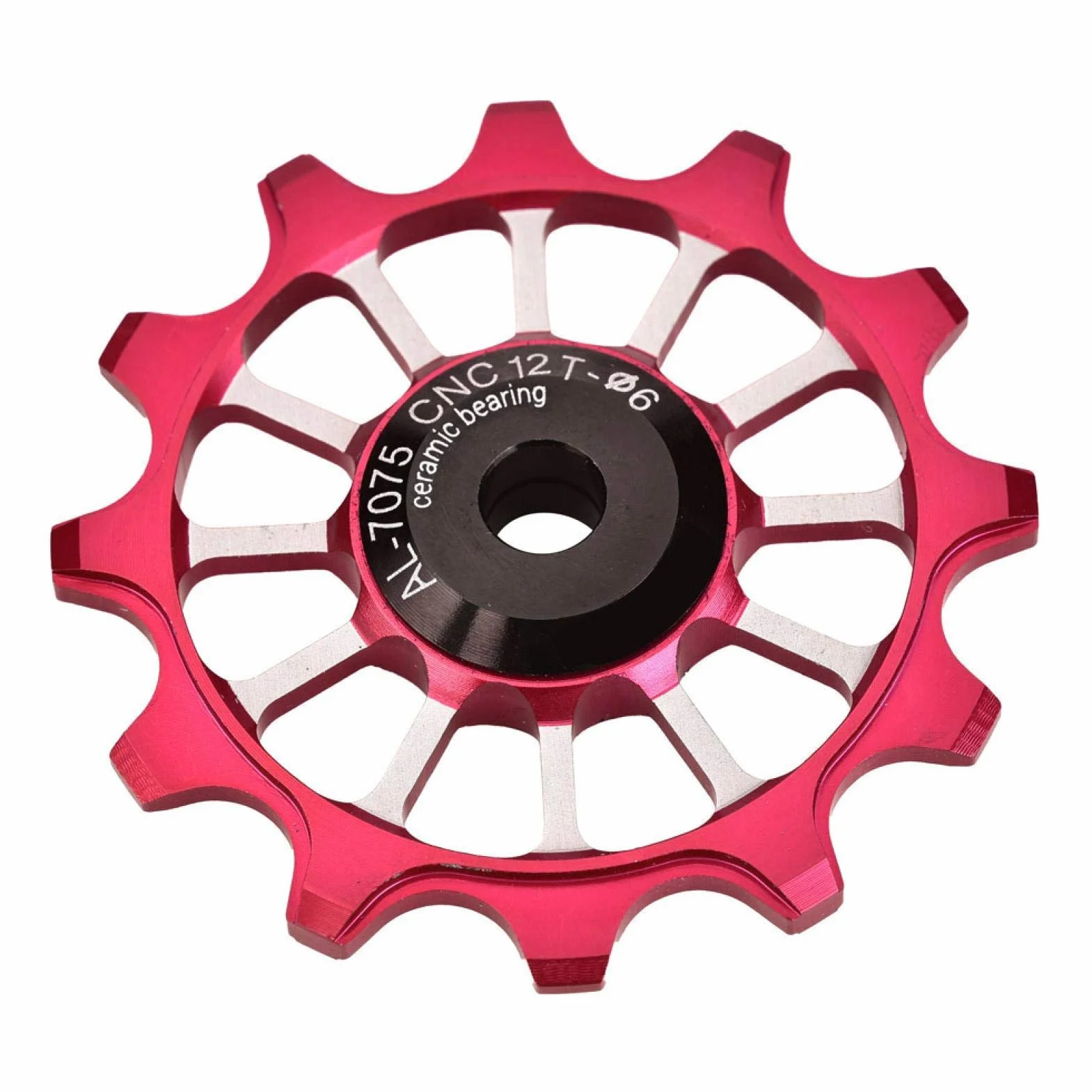 Alomejor Koło pasowe przerzutki rowerowej, aluminiowe, uszczelnione łożysko, prowadnica rowerowa, koła pasowe przerzutki tylne, 12T, ceramiczne, aluminiowe koło, tylne pasuje do śrub 4/5/6 mm