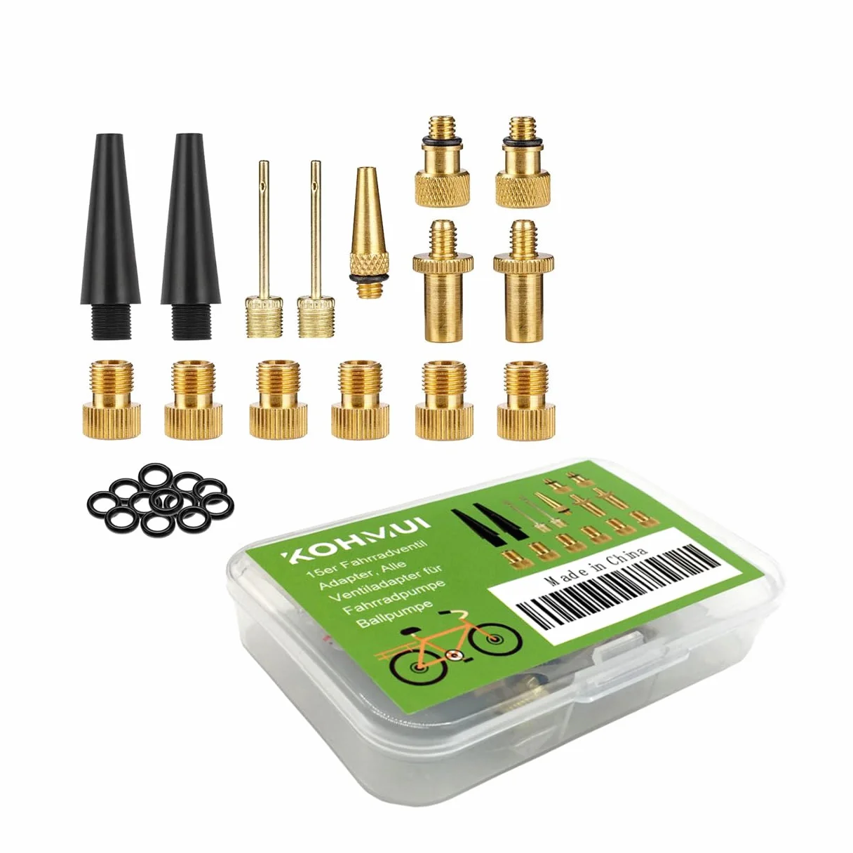 Adapter do wentyli rowerowych 15 sztuk SV AV DV Dunlop francuski wentyl samochodowy z pierścieniem uszczelniającym