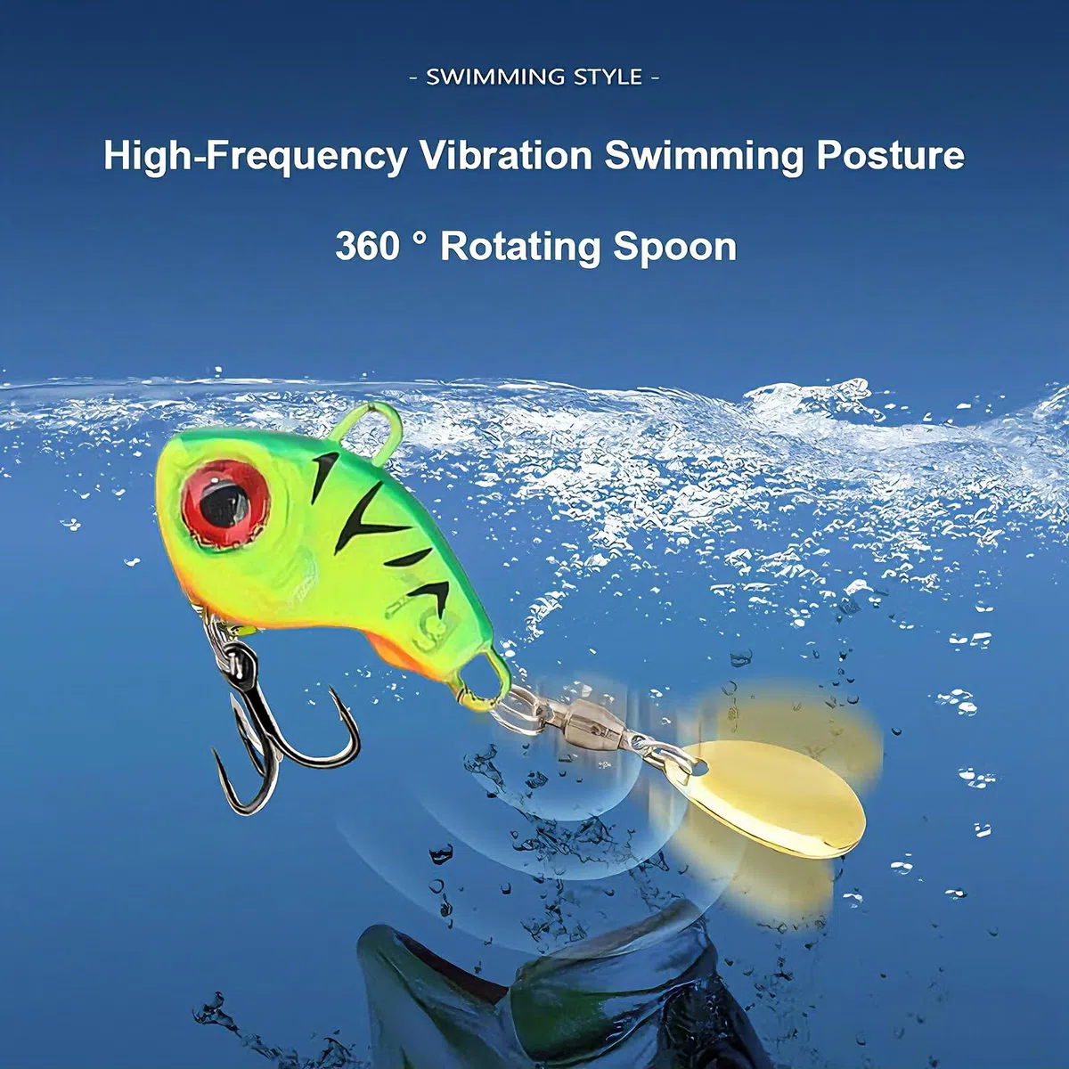 6 sztuk obrotowych przynęt wędkarskich, sztuczne przynęty wędkarskie z pudełkiem na serwowanie, potrójny haczyk falujący pstrąg spinning, przynęta na szczupaki głowa do okonia, sandacza