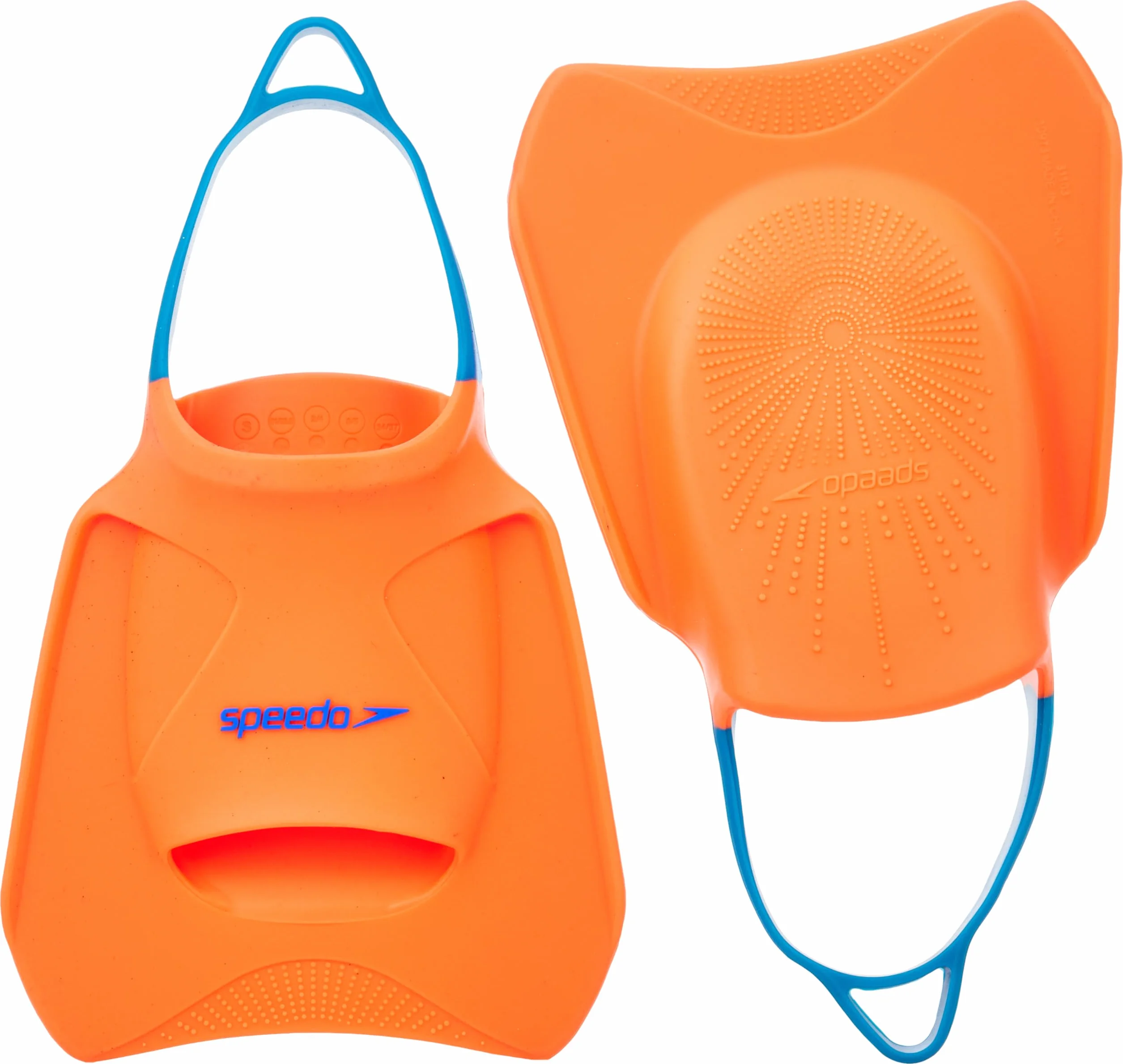 Speedo Unisex Biofuse Fitness Fin | Trening pływacki | Płetwa | Płetwa | Płetwa Fluro Mandarynka/Basen Niebieski/Niebieski Płomień, L