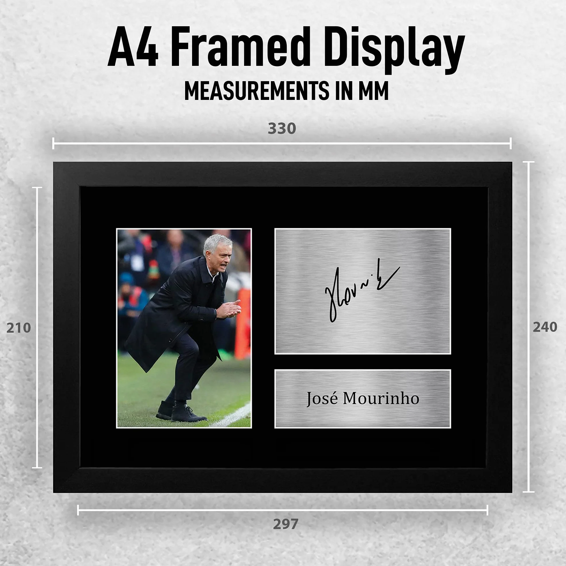 HWC Trading A4 FR Jose Mourinho Spurs Tottenham prezenty z nadrukiem podpisanym autografem dla fanów i zwolenników - A4 oprawiony