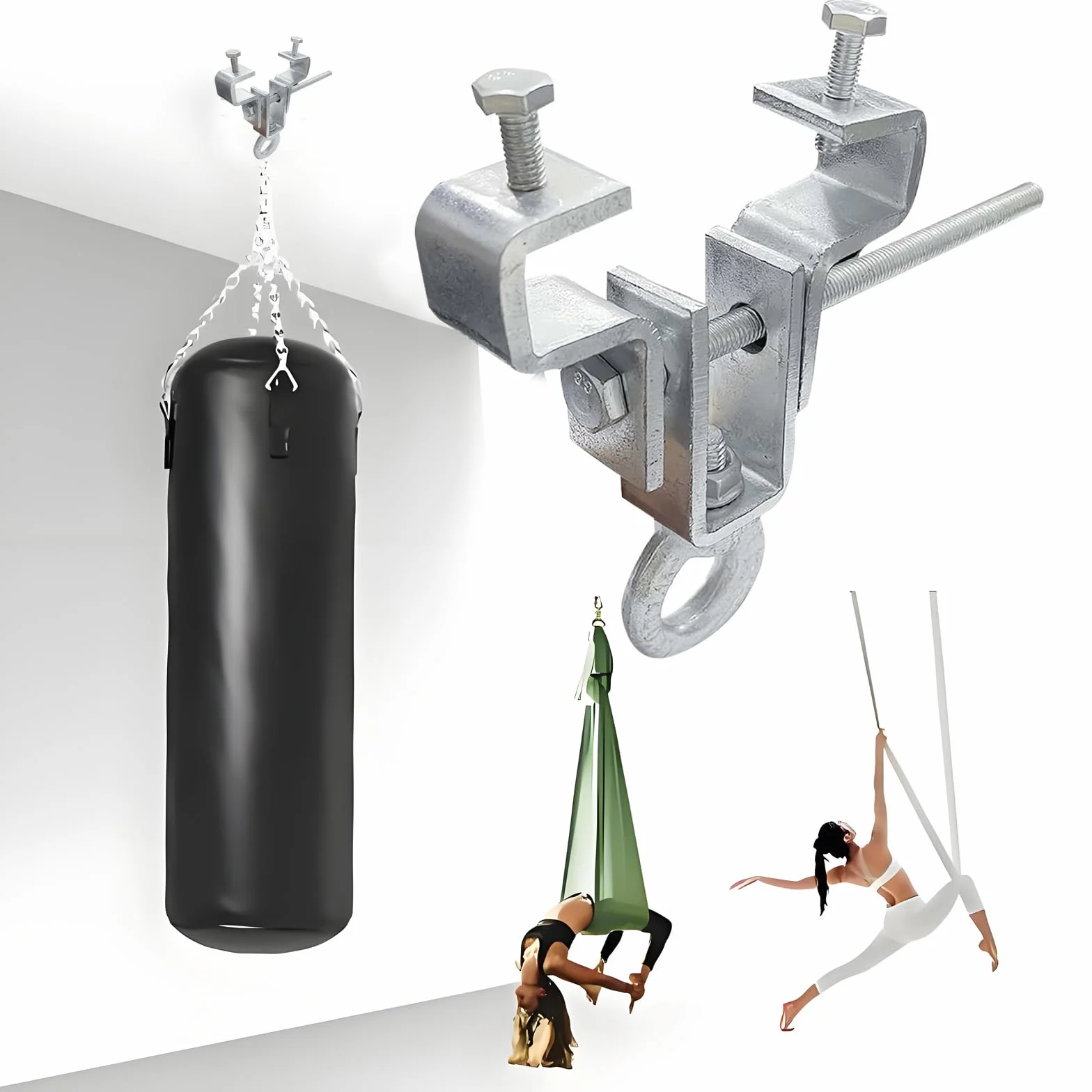 I Beam wieszak ze stali stalowy wspornik szerokość regulowana 6,5-22 cm obciążenie 204 kg