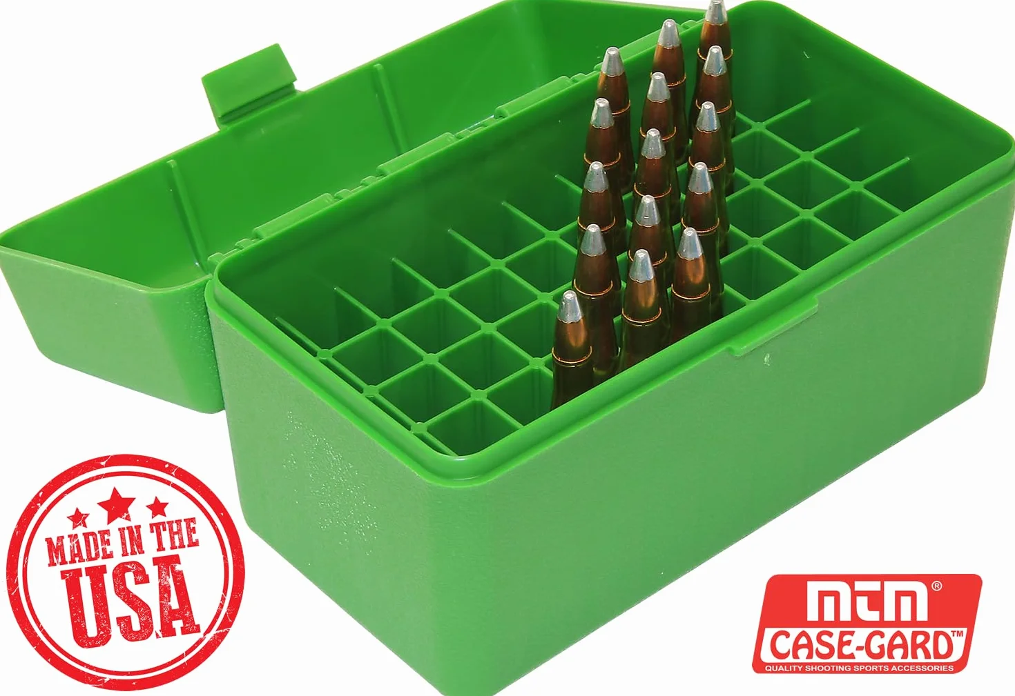 MTM 50 Round Rifle Ammunition Box RLLD-50 Green (RLLD-50)