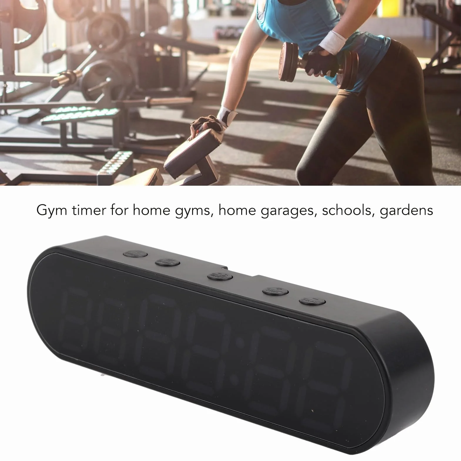 Przenośny Minutnik do ćwiczeńZegar Fitness z funkcją przypominania o niskim poziomie baterii, wielofunkcyjny zegar interwałowy 1000 mAh