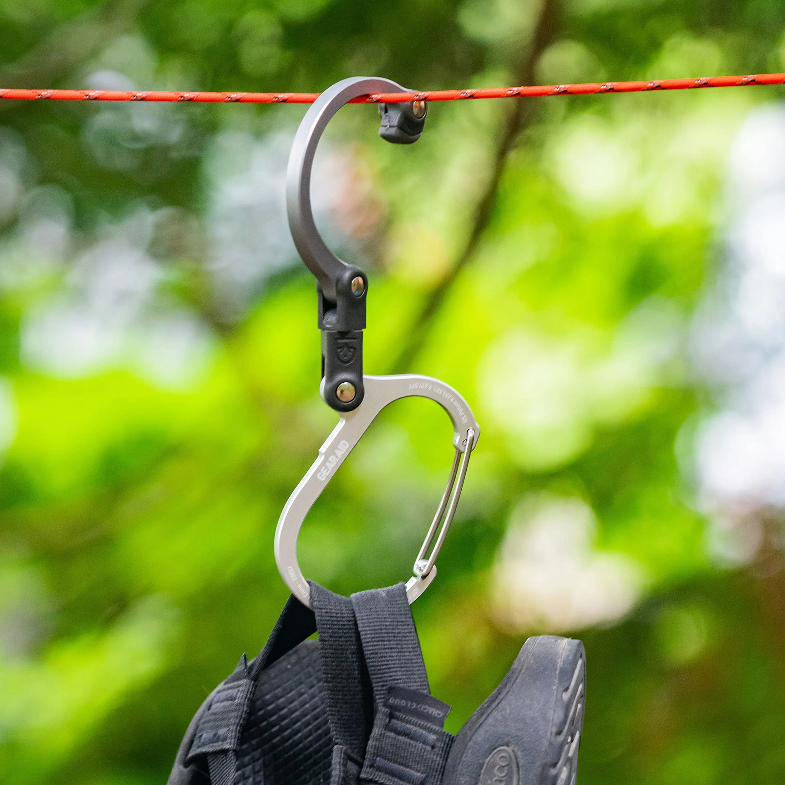 GEAR AID HEROCLIP obrotowy karabińczyk 360° haczyk średni na kemping