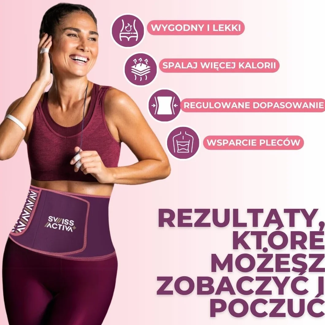 Swiss Activa+ Sculpt Touch pas biodrowy XL dla kobiet modeluje brzuch po porodzie redukuje tkankę tłuszczową