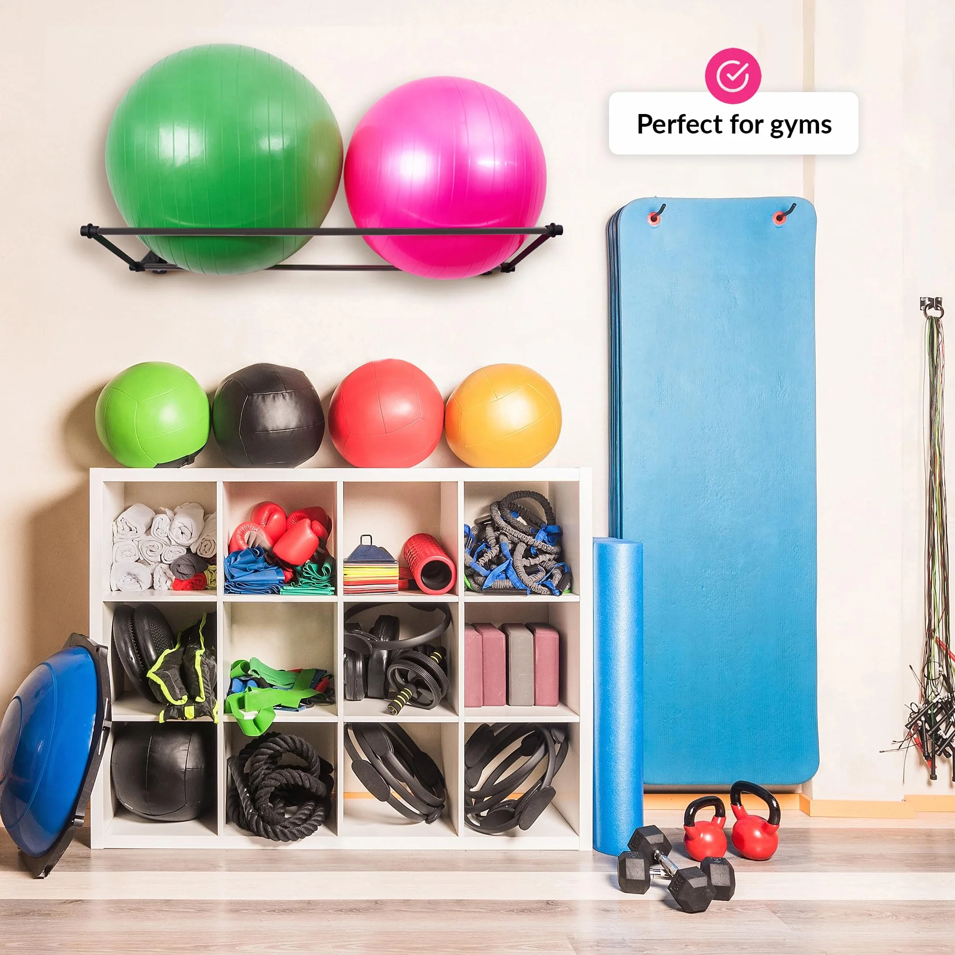 Uchwyt na Piłkę Do Ćwiczeń Stojak na Piłki Fitness Matowa Czerń