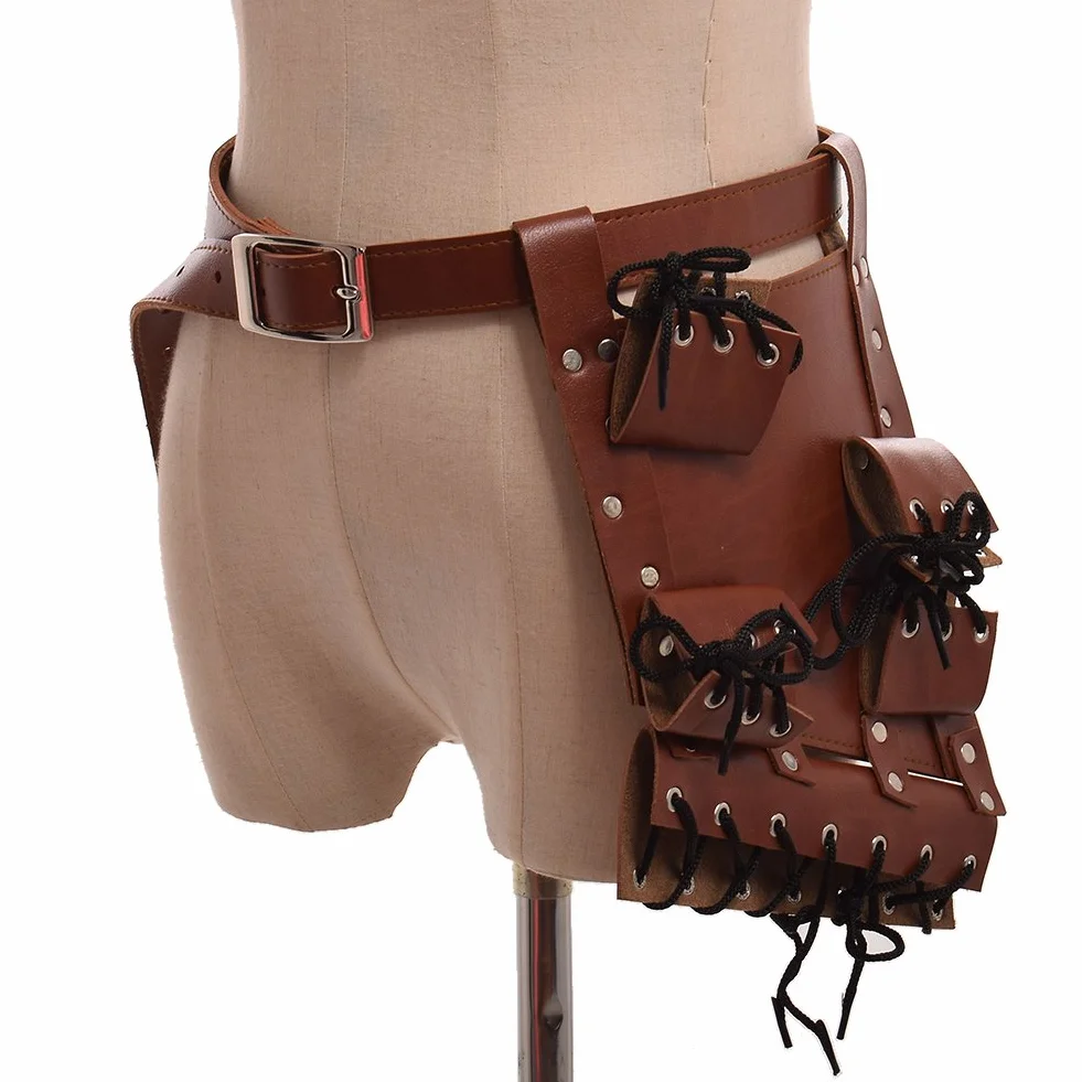 BLESSUME Średniowieczny uchwyt na miecz, renesansowy pasek kabura żaba Rapier Belt Cross Lacing