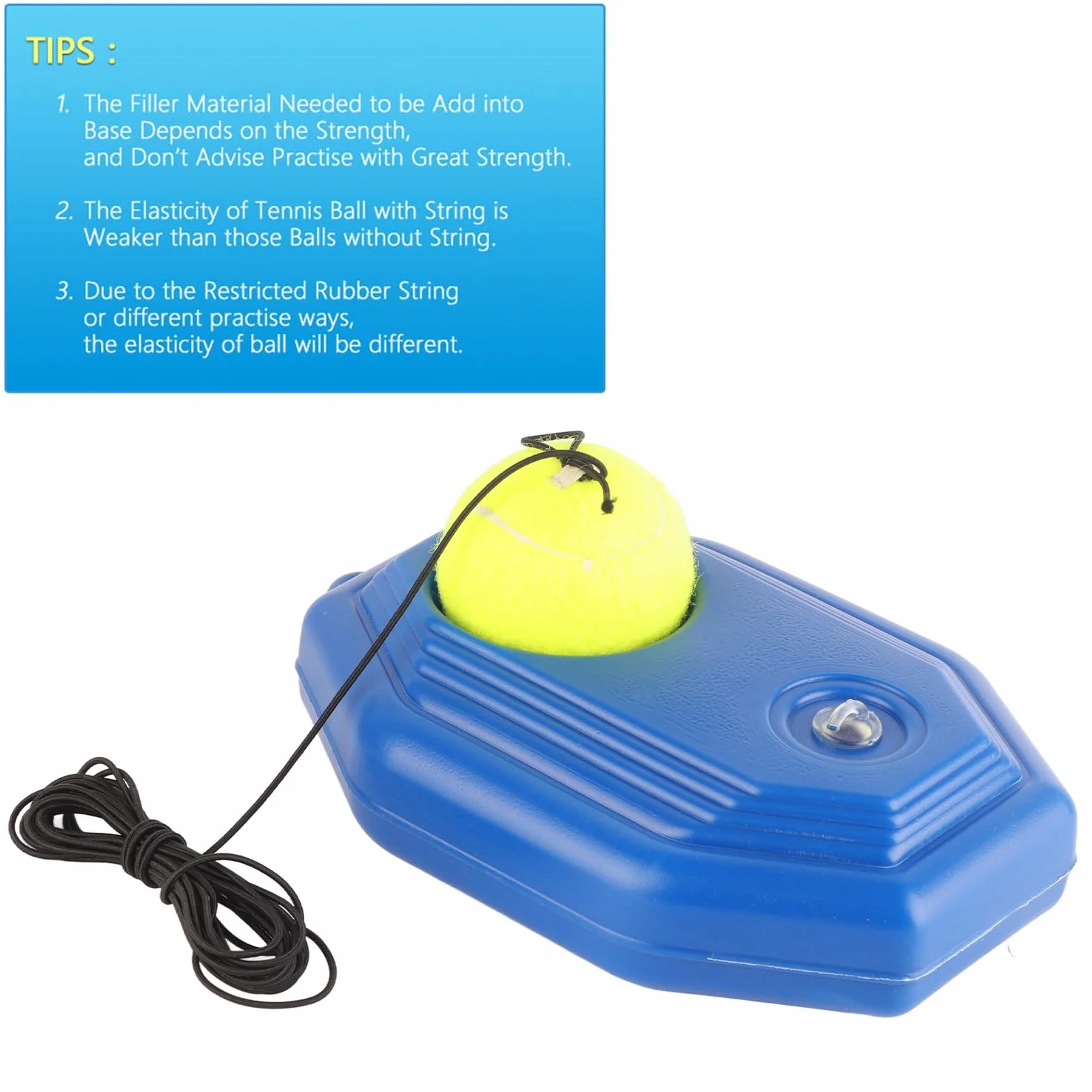 Tennis Trainer Rebound Ball, Tennis Ball Back Base Trainer Set With Rubber Elastic Rope For Single Person Practice