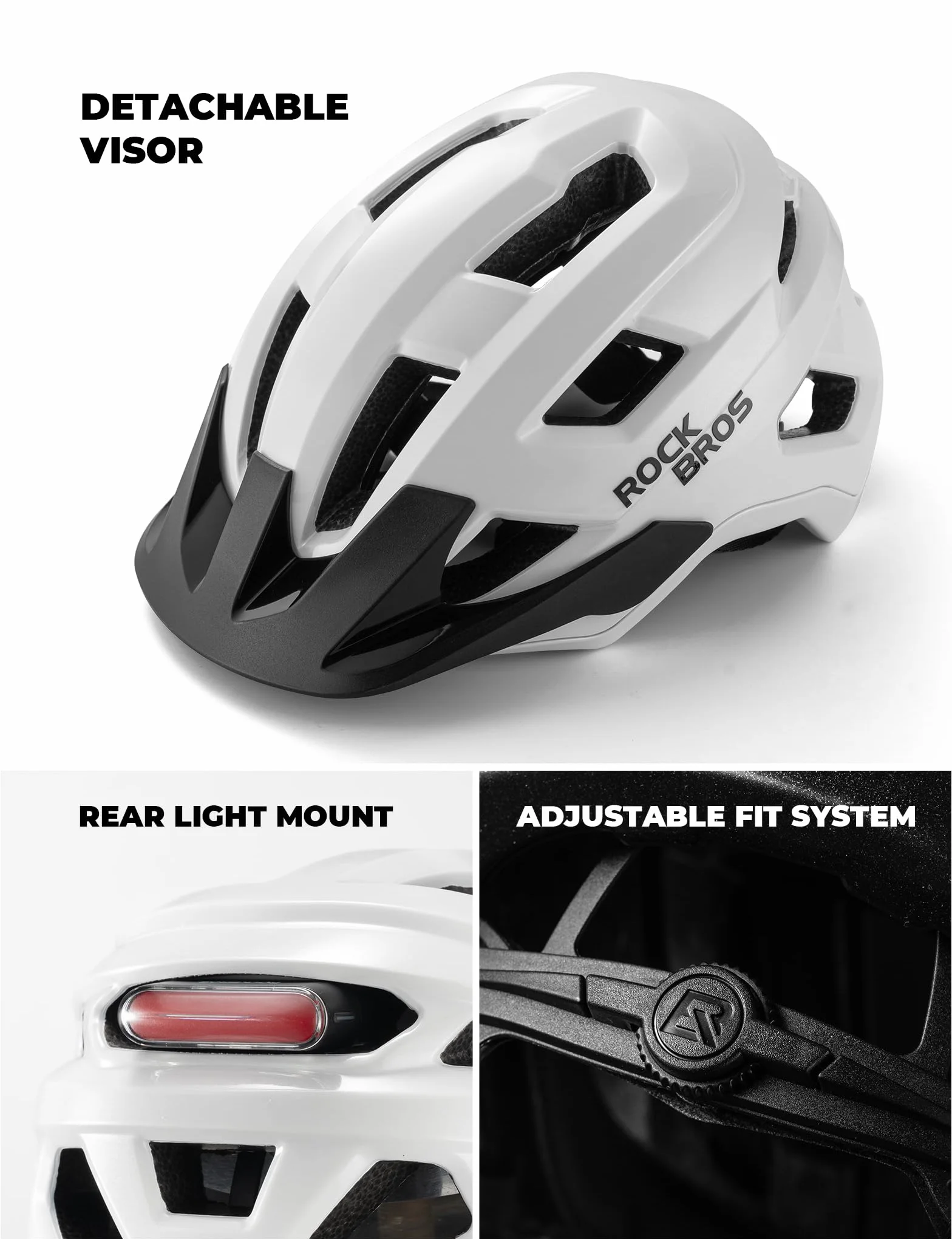 ROCKBROS Kask dziecięcy rowerowy regulowany 54-58 cm 270 g