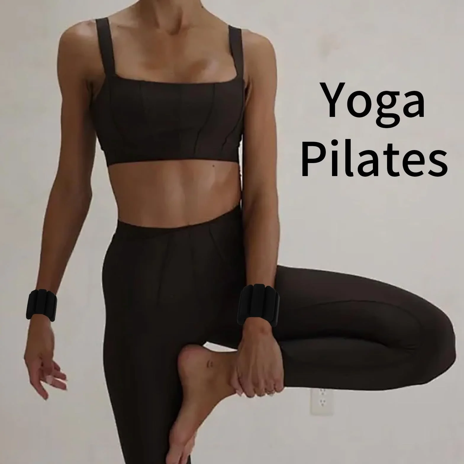Zestaw 2 silikonowych obciążników 0,45 kg regulowane na nadgarstki i kostki dla kobiet i mężczyzn do jogi, biegania, pilatesu, aerobiku przenośne akcesoria fitness (czarny)