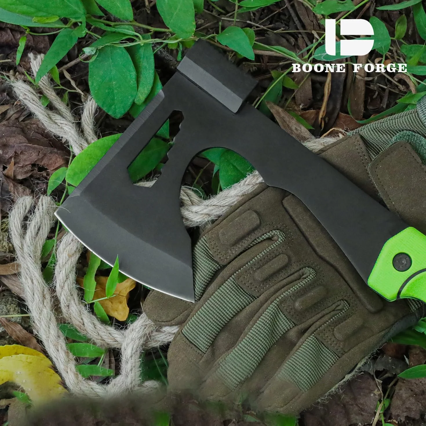 Siekiera Tomahawk Kempingowa Survivalowa z Kluczem Sześciokątnym i Kaburą Zielona AX3053