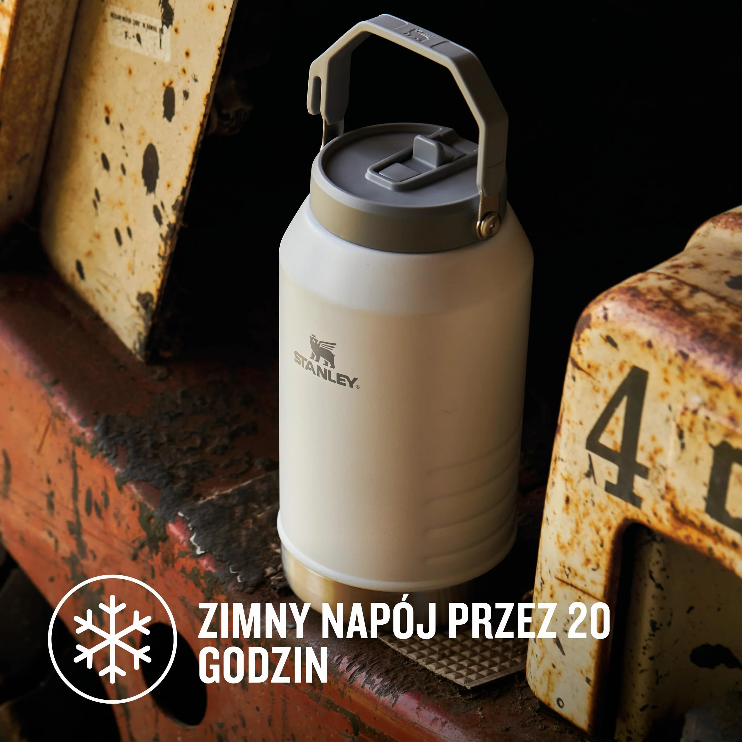 Stanley 1913 Iceflow Flip Straw 2.0 Jug 1.90L - 20 Godzin Zimna - 4 Dni Mrożona - Szczelna - Butelka Na Wodę Ze Stali Nierdzewnej - Nie Zawiera BPA - Można Myć W Zmywarce - Butelka Na Siłownię