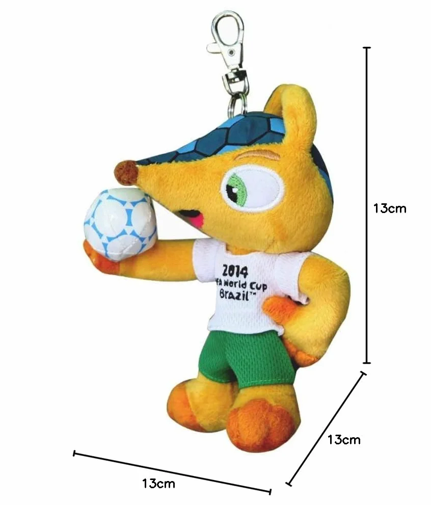 Fuleco 13 cm pluszowy z metalową zawieszką - oficjalna maskotka Mistrzostw Świata FIFA 2014