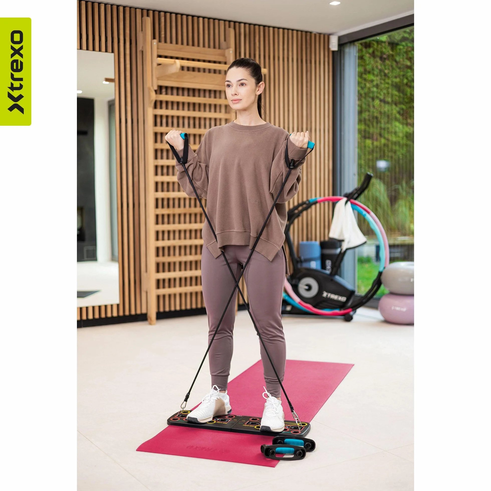 TREXO Mata gimnastyczna 3 mm czarna 173x61 cm antypoślizgowa PCW do jogi