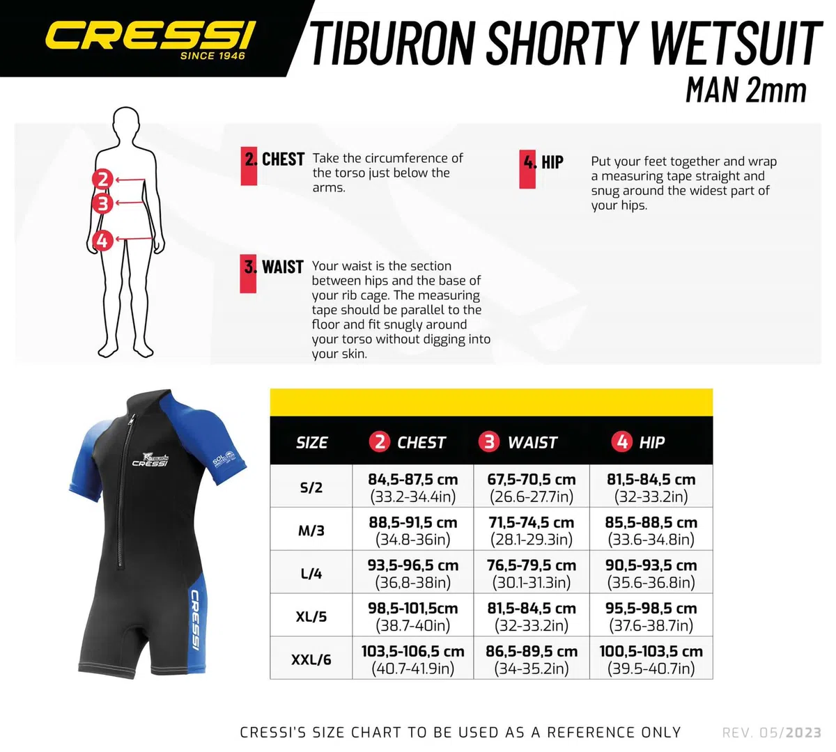 CRESSI Tiburon Man Shorty Wetsuit Black/Fluo Lime 2mm L/4 - Męski kombinezon neoprenowy i elastanowy krótki kombinezon YKK z zamkiem błyskawicznym z przodu - czarny/fluo limonkowy, L/4