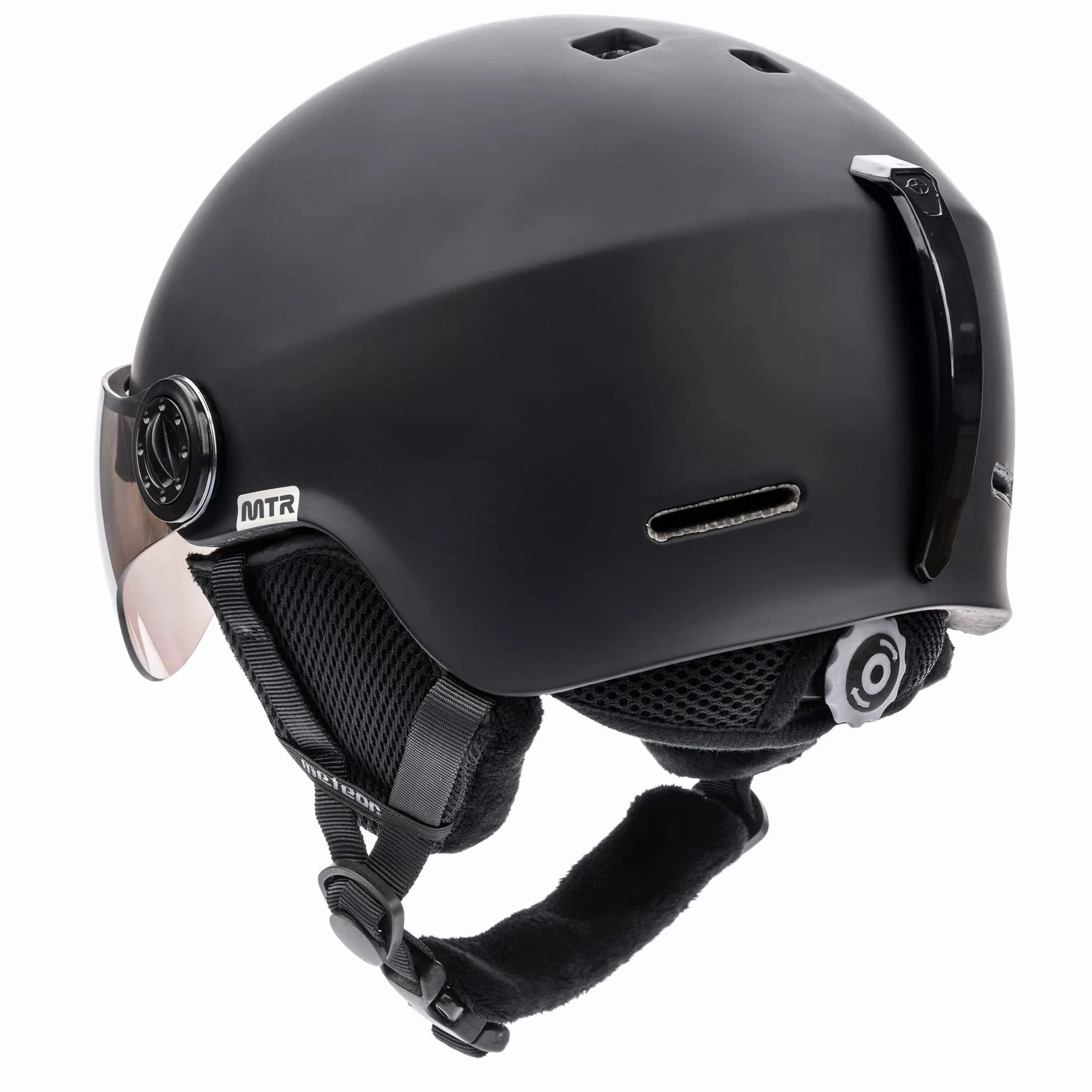 Kask narciarski Helmet snowboardowy Uniwersalny dla Dzieci damski męski dorosłych Ochronny z szybą na zimę Narciarstwo Certyfikowane Bezpieczeństwo Profesjonalne Nauszniki Sportowe Zimowe Meteor