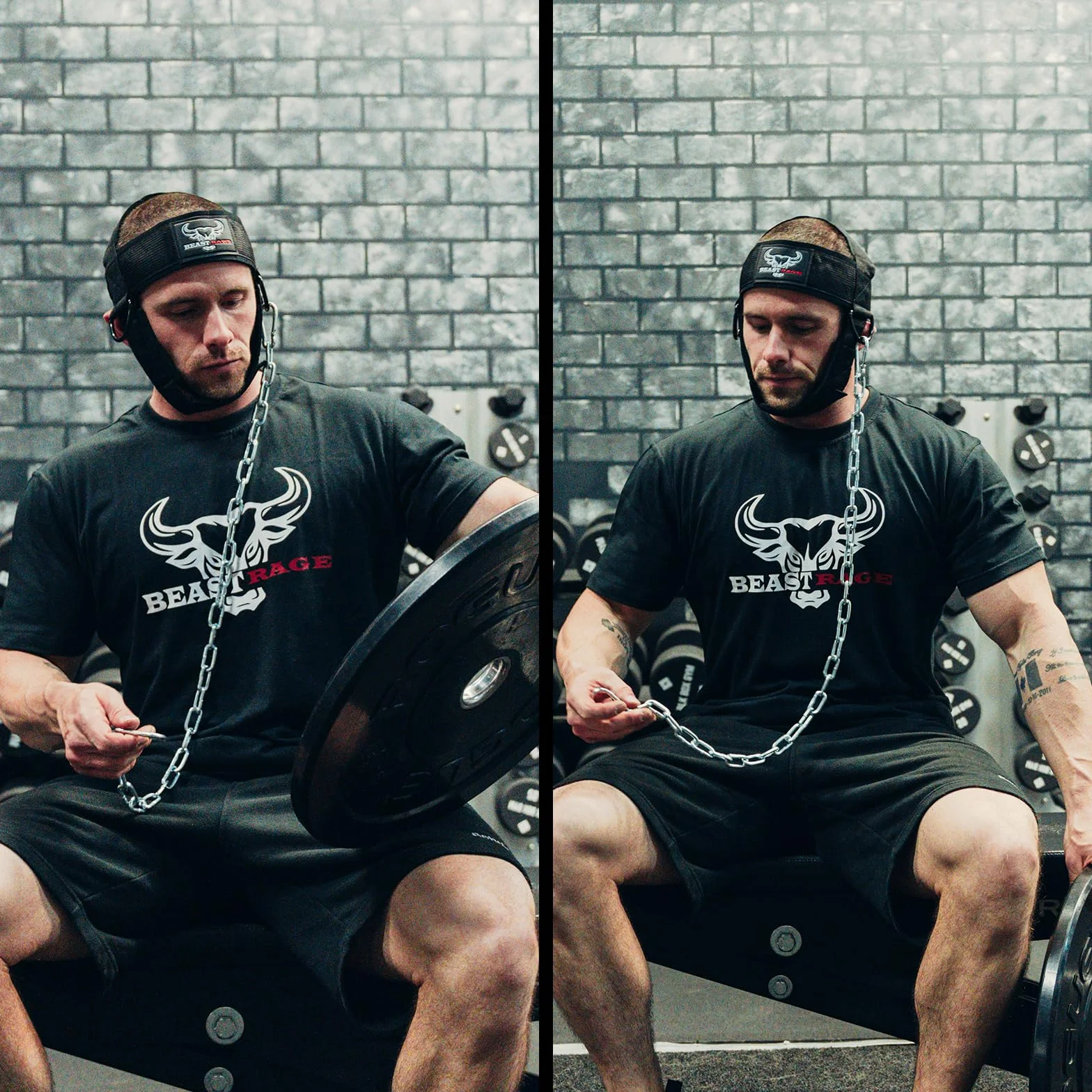 Uprząż na głowę Nurkowanie Heavy Duty Regulowany długi stalowy łańcuch fitness Uprząż na szyję Podnoszenie ciężarów Neoprenowy wyściełany pasek