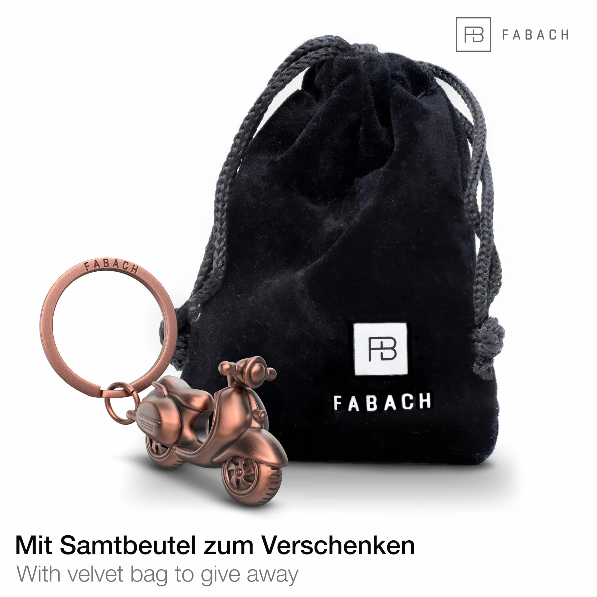 FABACH Vespa breloczek do kluczy – prezent skuter breloczek do kluczy dla kierowcy Vespa. Prezenty, skuter motocyklowy, breloczek do kluczy, talizman, ostrożny