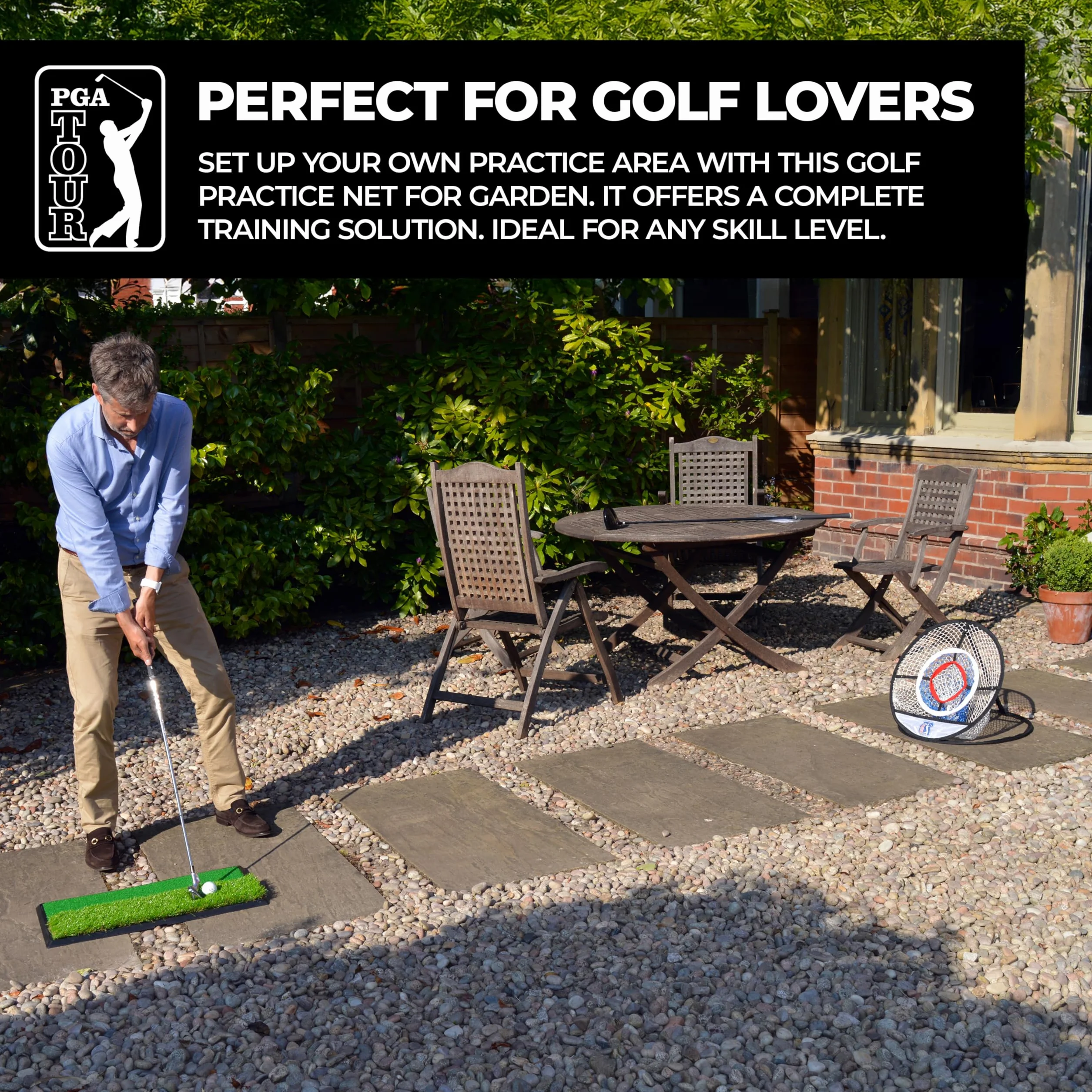 PGA Tour Perfect Touch Chipping siatka 28,5 x 3,2 x 28,5 cm niebieska zielona