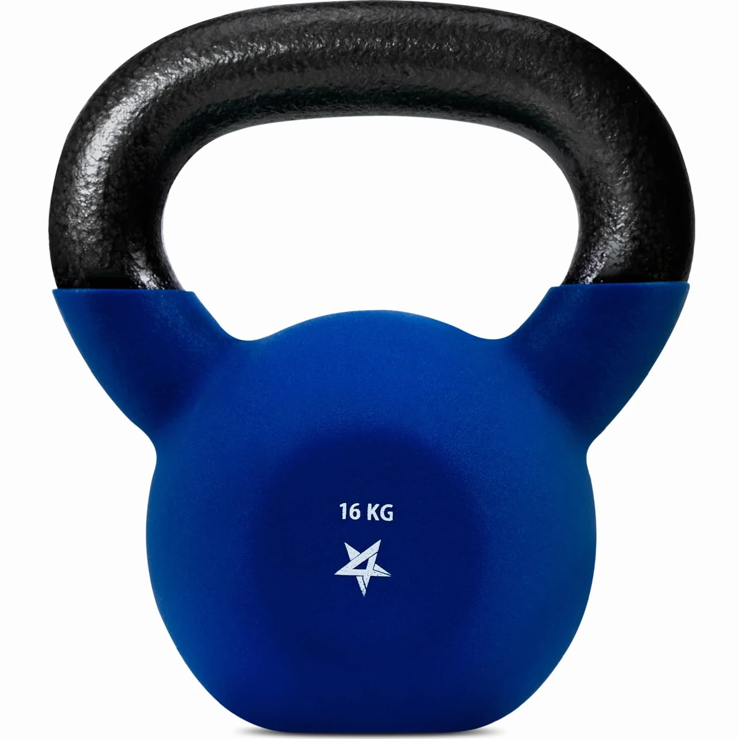 Yes4All Kettlebell lite żeliwo 16 kg, powlekane neoprenem, ciemnoniebieskie do treningu siłowego