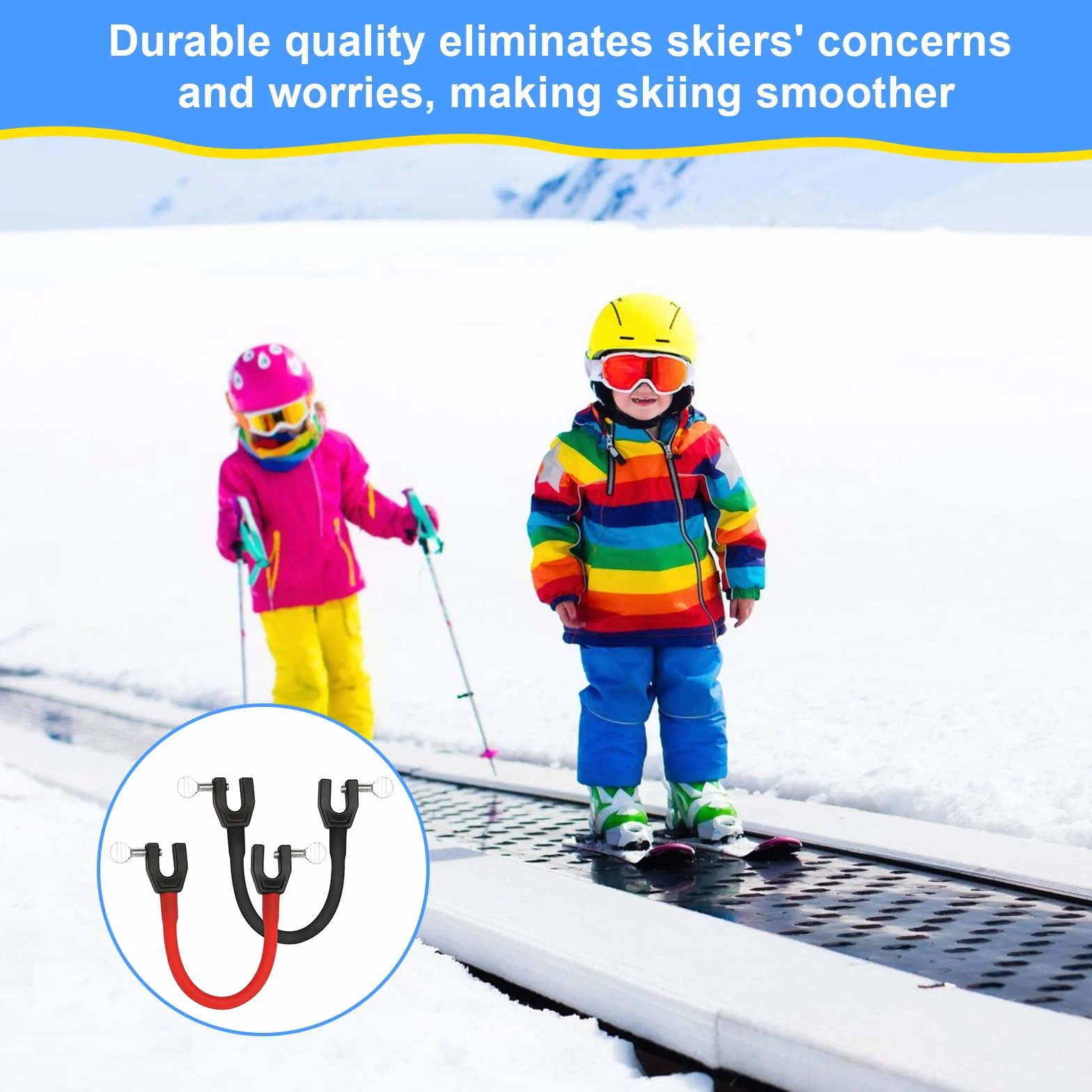 DUTIFUL Pomoc w skokach narciarskich, złącze do końcówek narciarskich, uczy regulacji prędkości, do jazdy na snowboardzie, dla początkujących