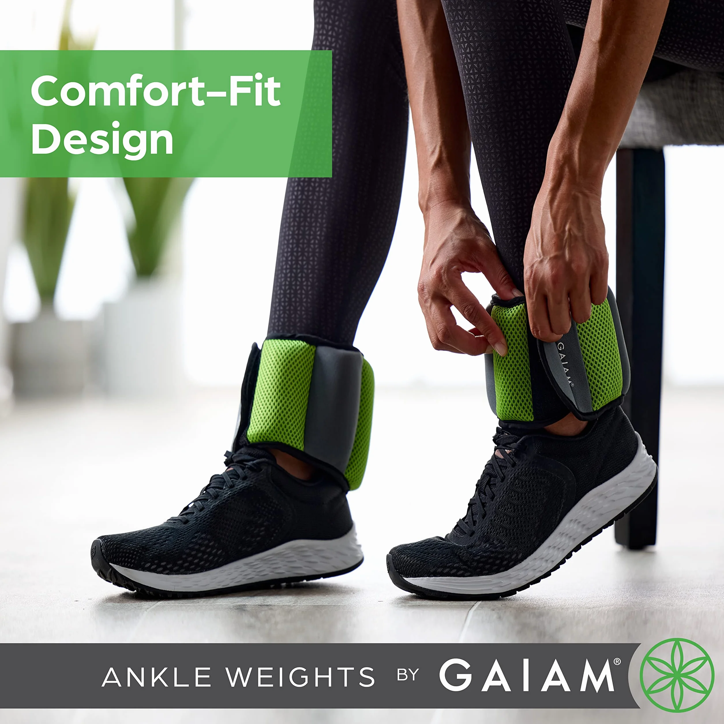 Gaiam Regulowany zestaw obciążników na kostki 2,3 kg do treningu oporowego