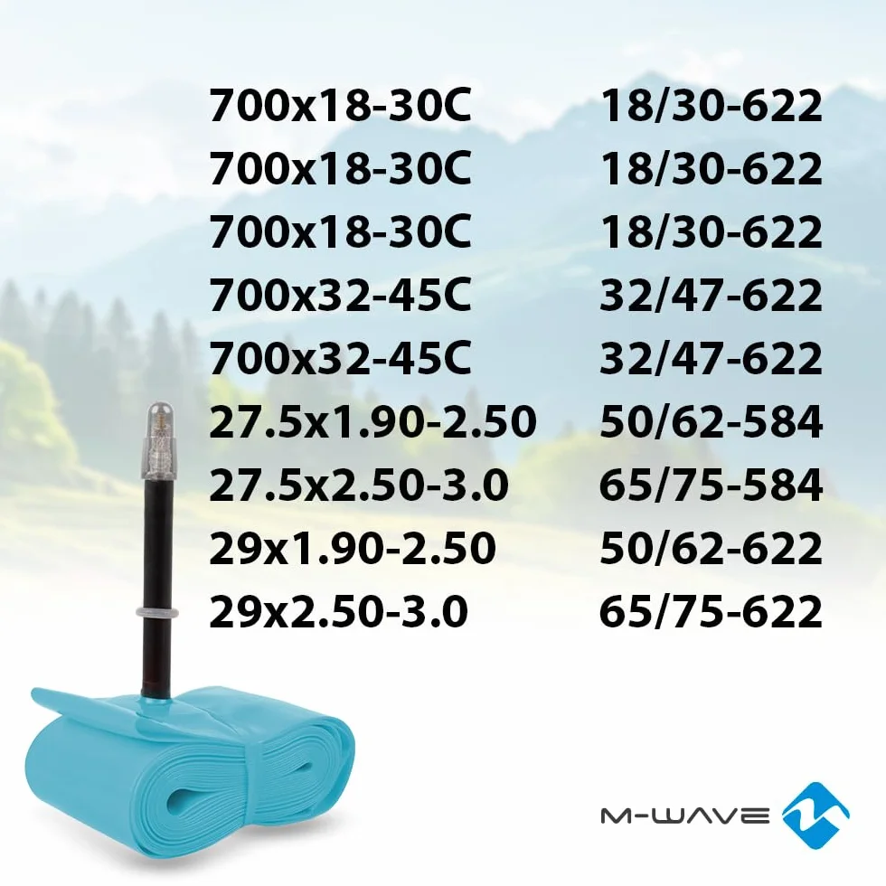 Dętka rowerowa z TPU, ultralekka, M-WAVE PURride, 700 x 32-45C, 32/47-622, FV 60 mm