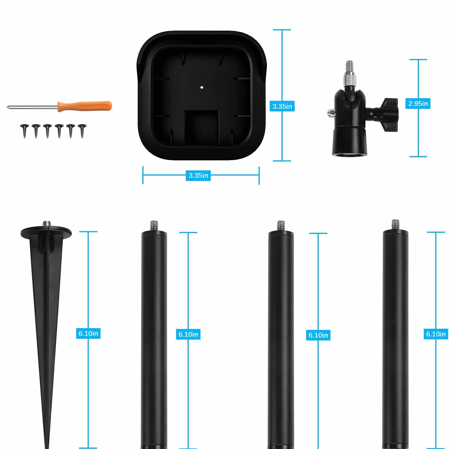 Spike Pole Mount Ground Stake z pokrowcem ochronnym do Blink All-New Blink Outdoor/Innen, Suitable for Stake into Soft Ground
