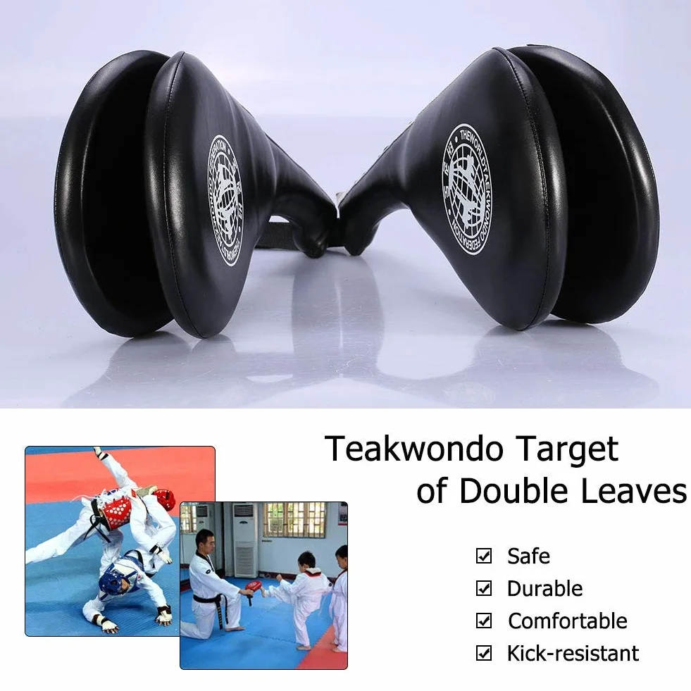 Double Kick Target, Taekwondo Kick Pads TKD Training Karate Kickboxing Judo Practice MMA Muay Thai Martial Arts Sports