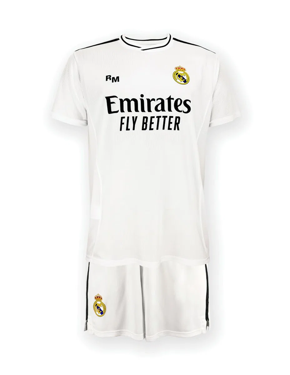 Real Madrid Dzieci Zestaw Domowy Sezon 24/25, Biały, 10 Lat, Replika Z Oficjalną Licencją