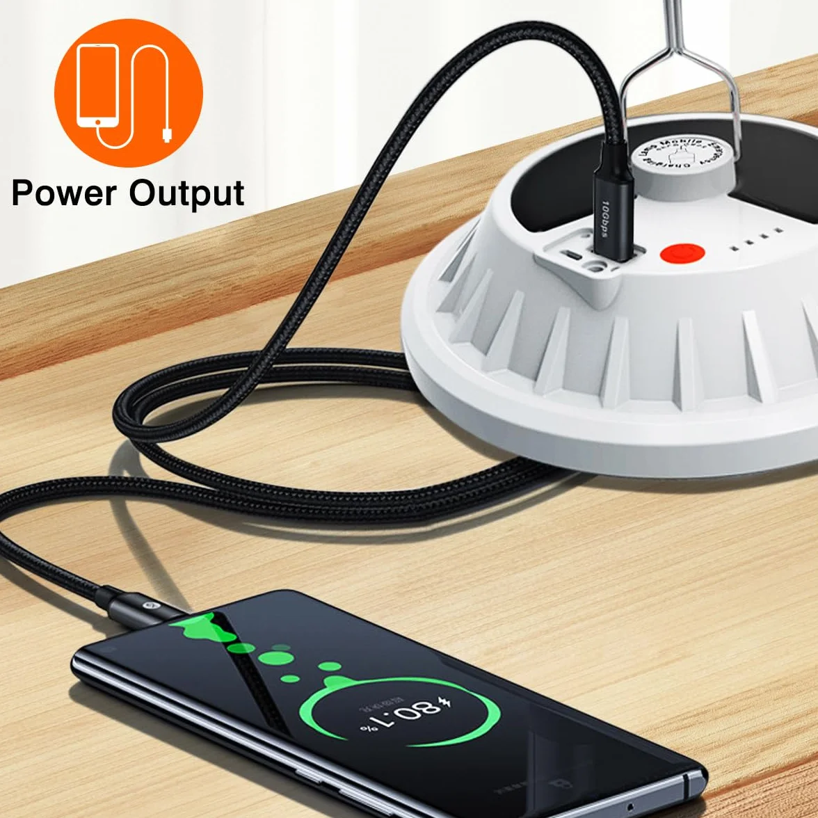 120 Solar Camping Lampa akumulatorowa z pilotem, USB Akumulator LED Lampa kempingowa, Power Bank, 5 trybów IPX7, wodoodporna lampa kempingowa do oświetlenia namiotu