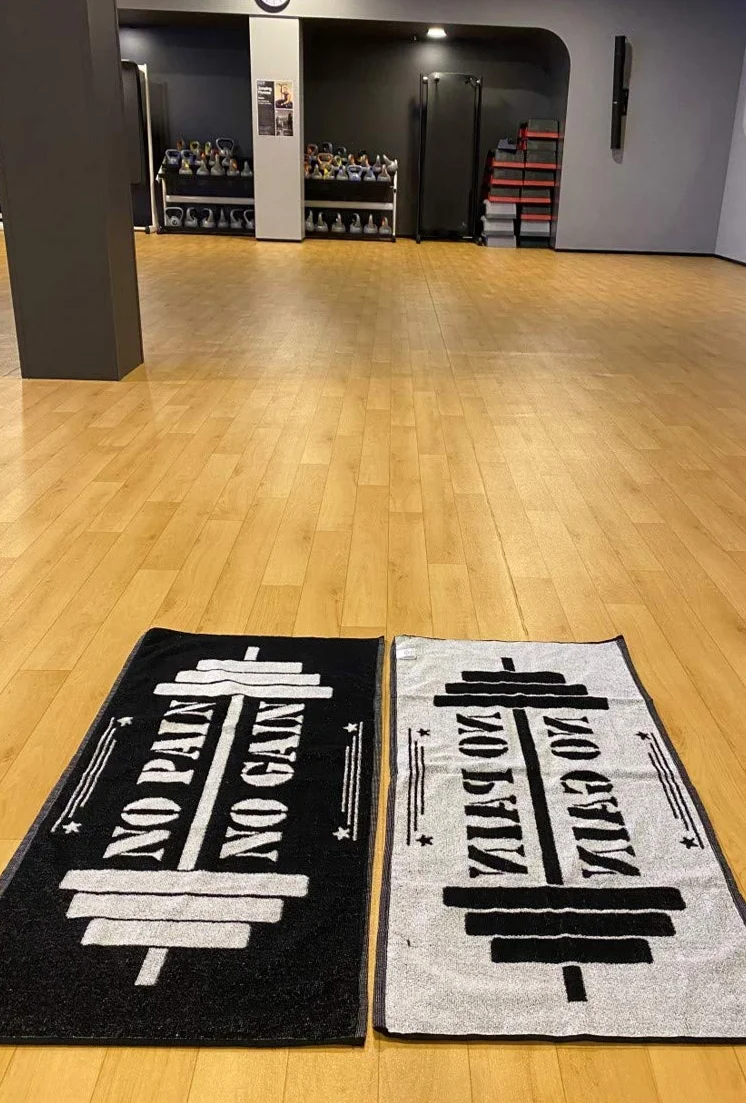 Ręcznik do fitnessu i sportu z przesłaniem | rozmiar 50 cm x 100 cm | POWERTOWEL ręcznik z mikrofibry, bawełna (bez gain), 100% bawełna B/W