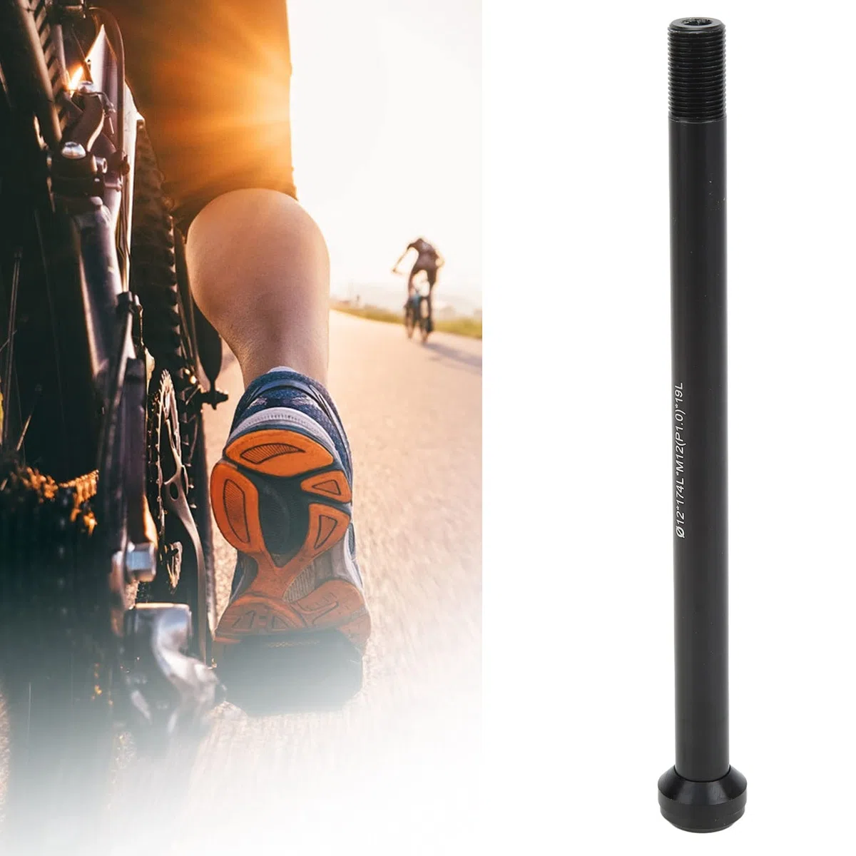 Wał rurowy widelca rowerowego, odporna na korozję oś rowerowa uniwersalna do roweru szosowego do roweru górskiego(12 * 174L*M12*(P1.0)*19L)