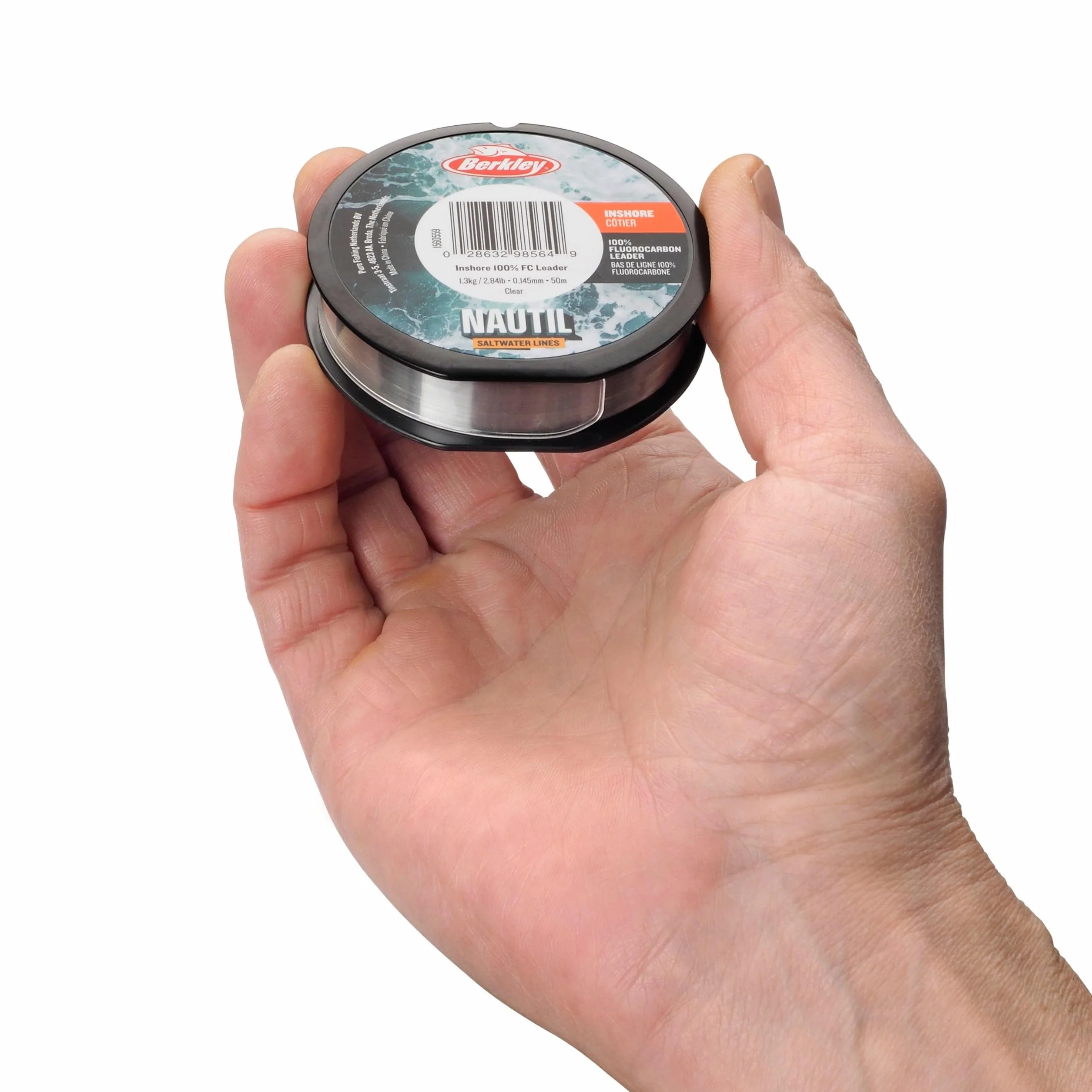 Berkley Nautil Inshore Fluorocarbon | Wytrzymały i odporny na ścieranie przypon wędkarski | Linka fluorocarbonowa do wody słonej i słodkiej z łatwą w użyciu szpulą | 0,22 mm | 3,5 kg | 50 m