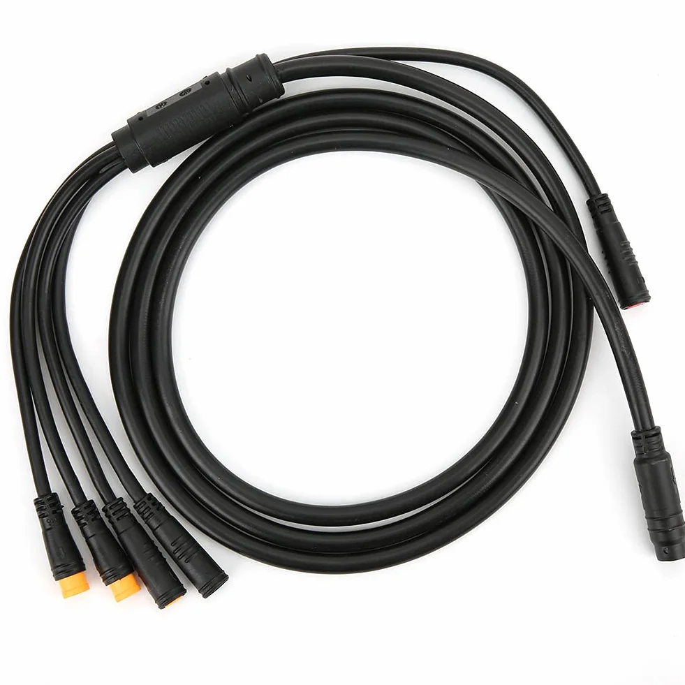 Wodoodporny Kabel 1 na 5, Zintegrowany Kabel Rowerowy 1 na 5 z funkcją Oświetlenia dla Wodoodpornego Kontrolera Ebike