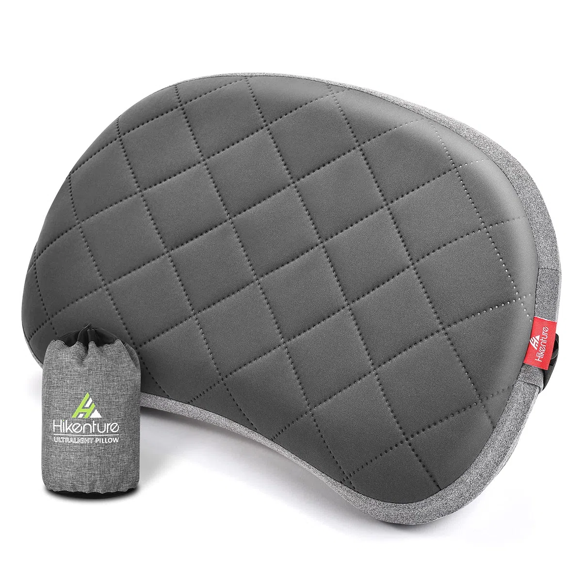 HIKENTURE nadmuchiwana poduszka kempingowa z odpinanym pokryciem, nadmuchiwana poduszka podróżna lekka, ergonomiczna poduszka w podróży, nadmuchiwana poduszka pod głowę kempingowa na zewnątrz