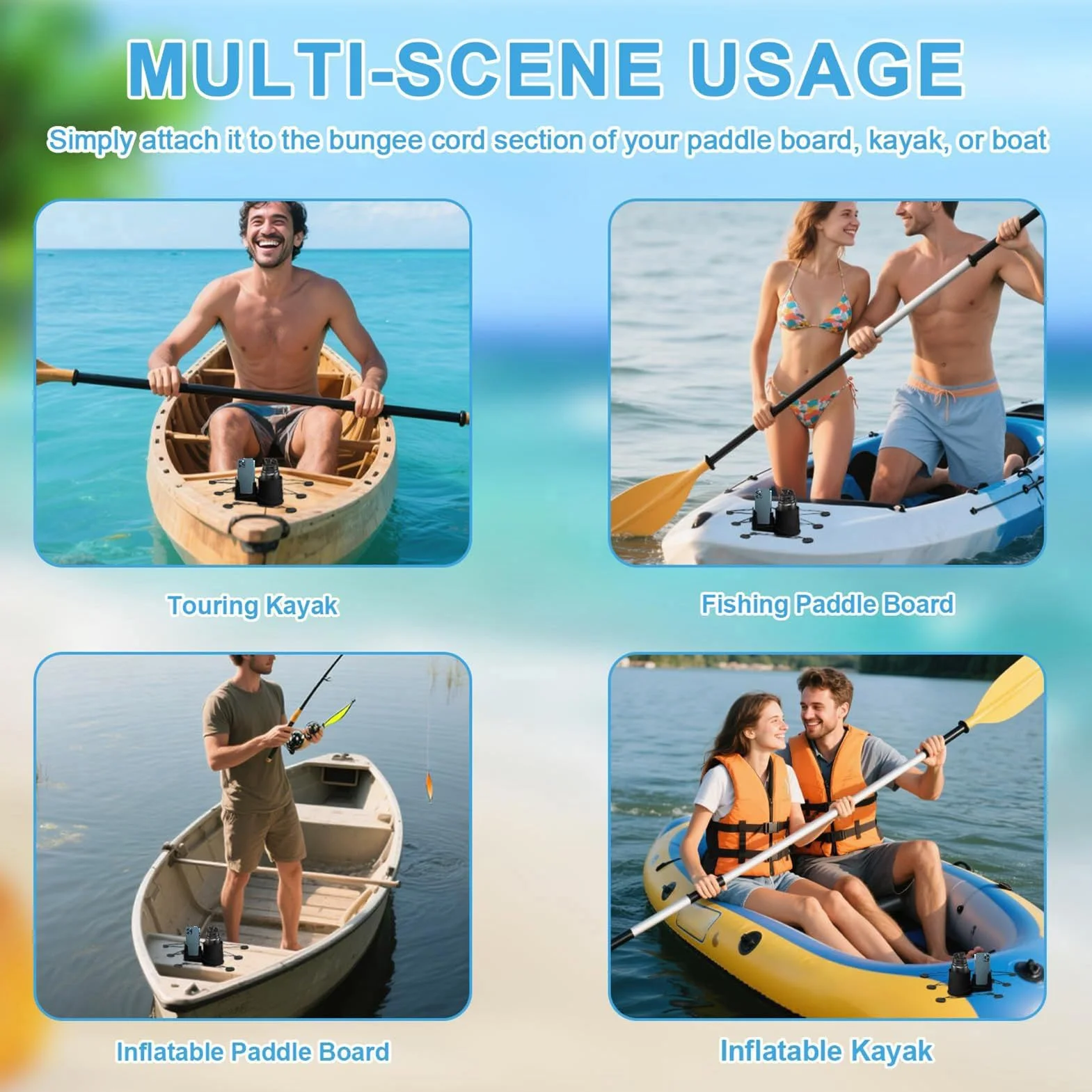 Uchwyt na kubek do paddleboardu, uchwyt na telefon, odporny na zalanie, akcesoria do SUP