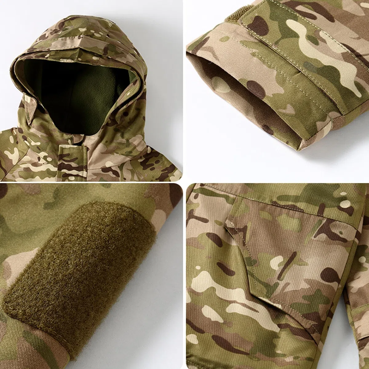 Dziecięca odzież taktyczna moro, kurtka i spodnie, z podszewką polarową, airsoft, wojskowy, kamuflaż, zima, walka, wędrówki, polowanie, kemping, dla chłopców i dziewcząt