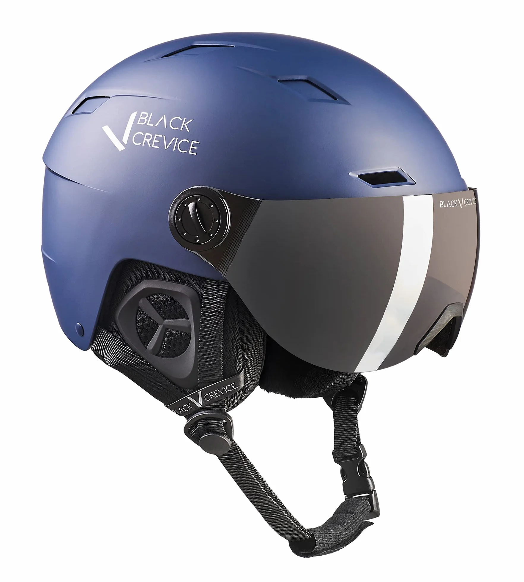 Black Crevice Kask narciarski z wizjerem Kirchberg I oddychający kask narciarski dla mężczyzn i kobiet z otworami wentylacyjnymi I wysokiej jakości kask narciarski unisex I regulowany kask narciarski
