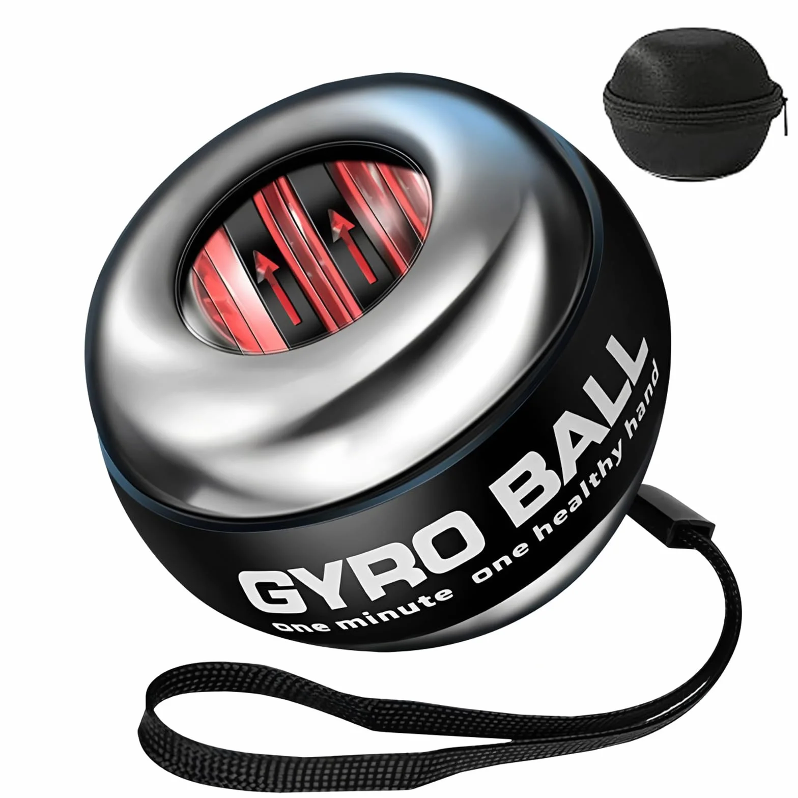 Gyroball piłka do treningu nadgarstków automatyczny start 5-stopniowa regulacja oporu światła żyroskopowy trener przedramion palców nadgarstka